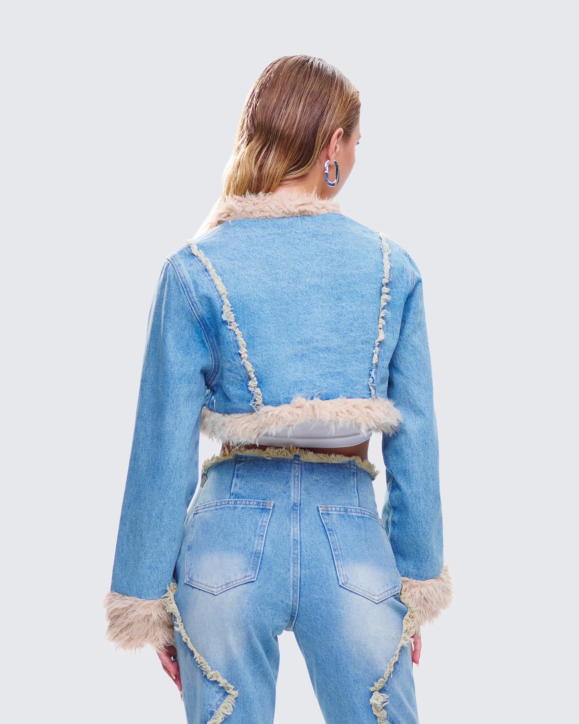 Kaiana Blue Denim Cropped Jacket - Image 7