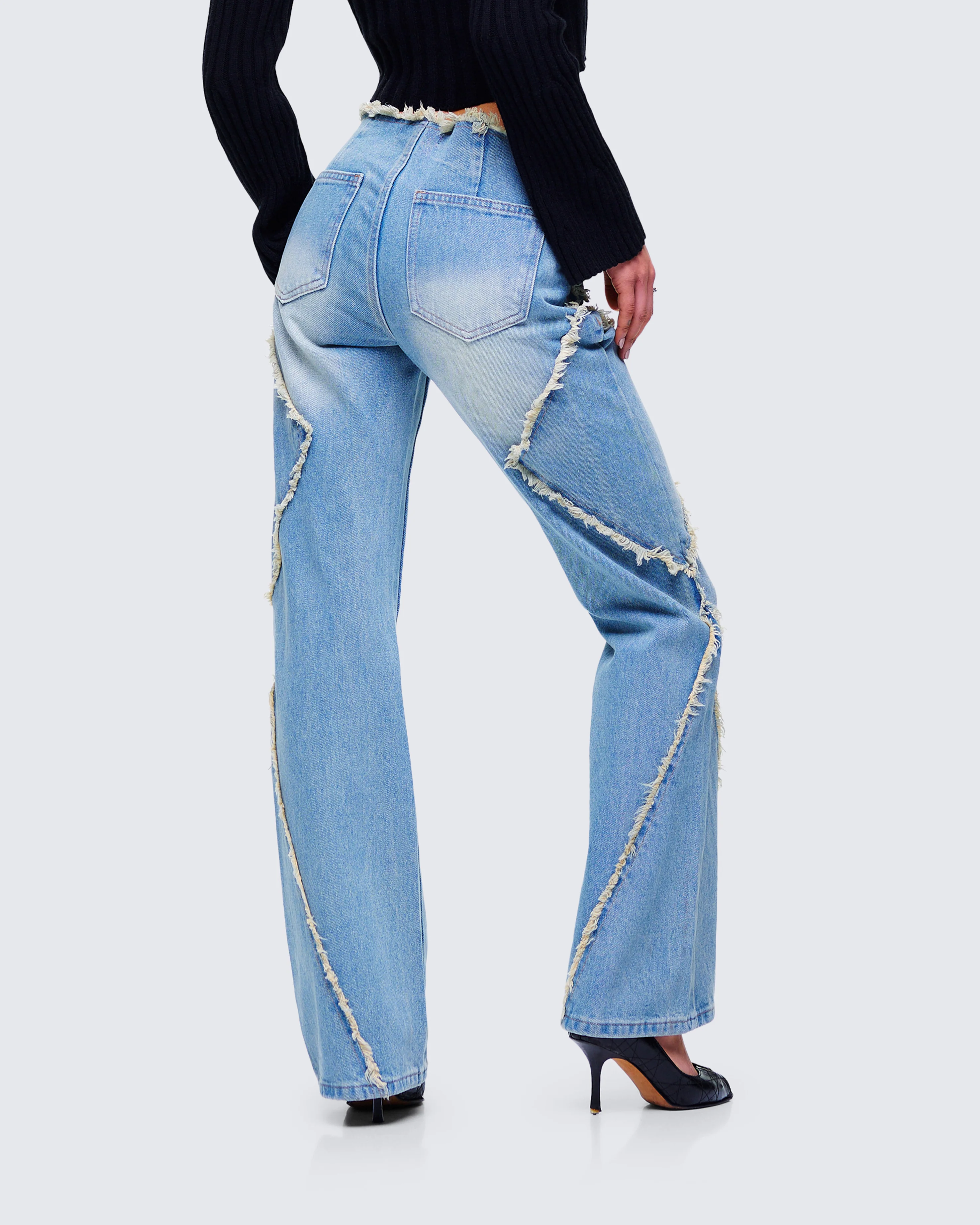 Kaiana Blue Denim Straight Leg Jeans - Image 6