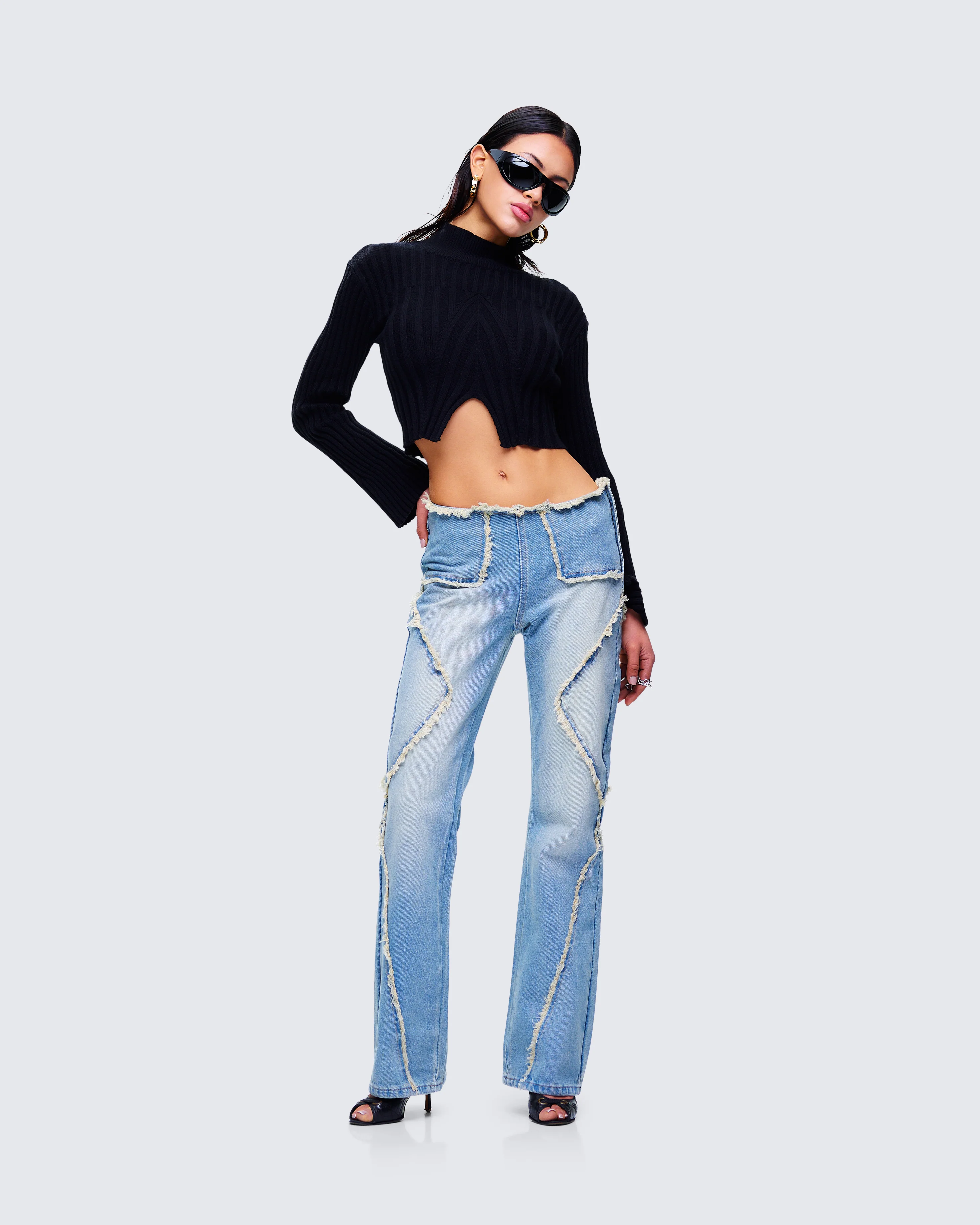 Kaiana Blue Denim Straight Leg Jeans - Image 8