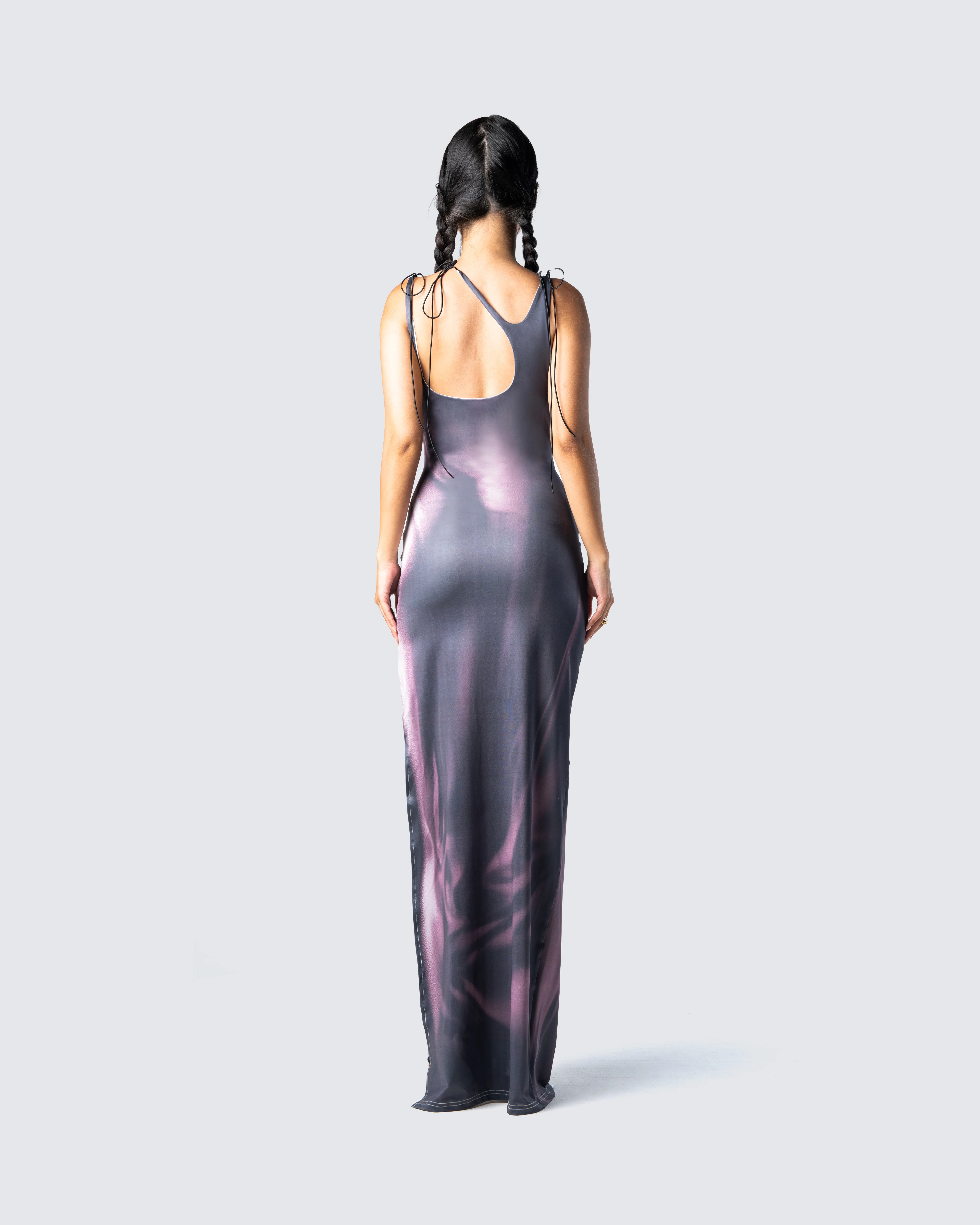 Kala Maroon Body Print Midi Dress - Image 6