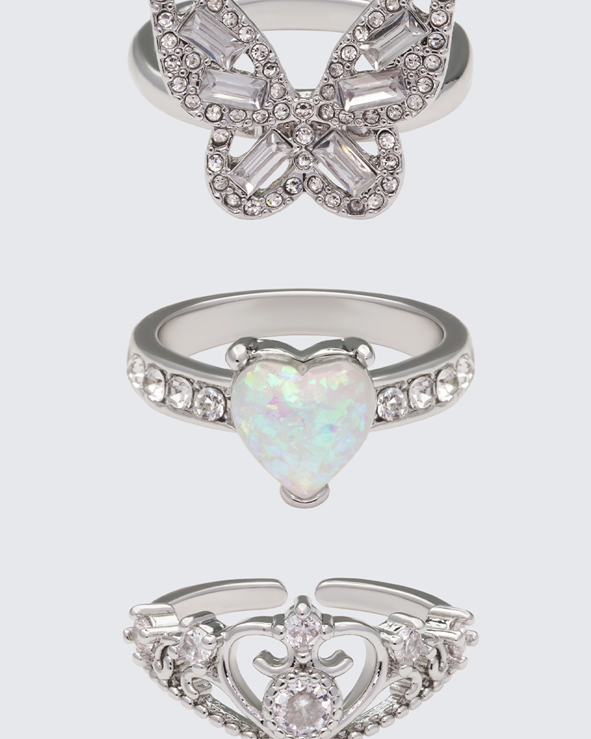 Kalinda Silver Princess Stack Ring Set - Image 3