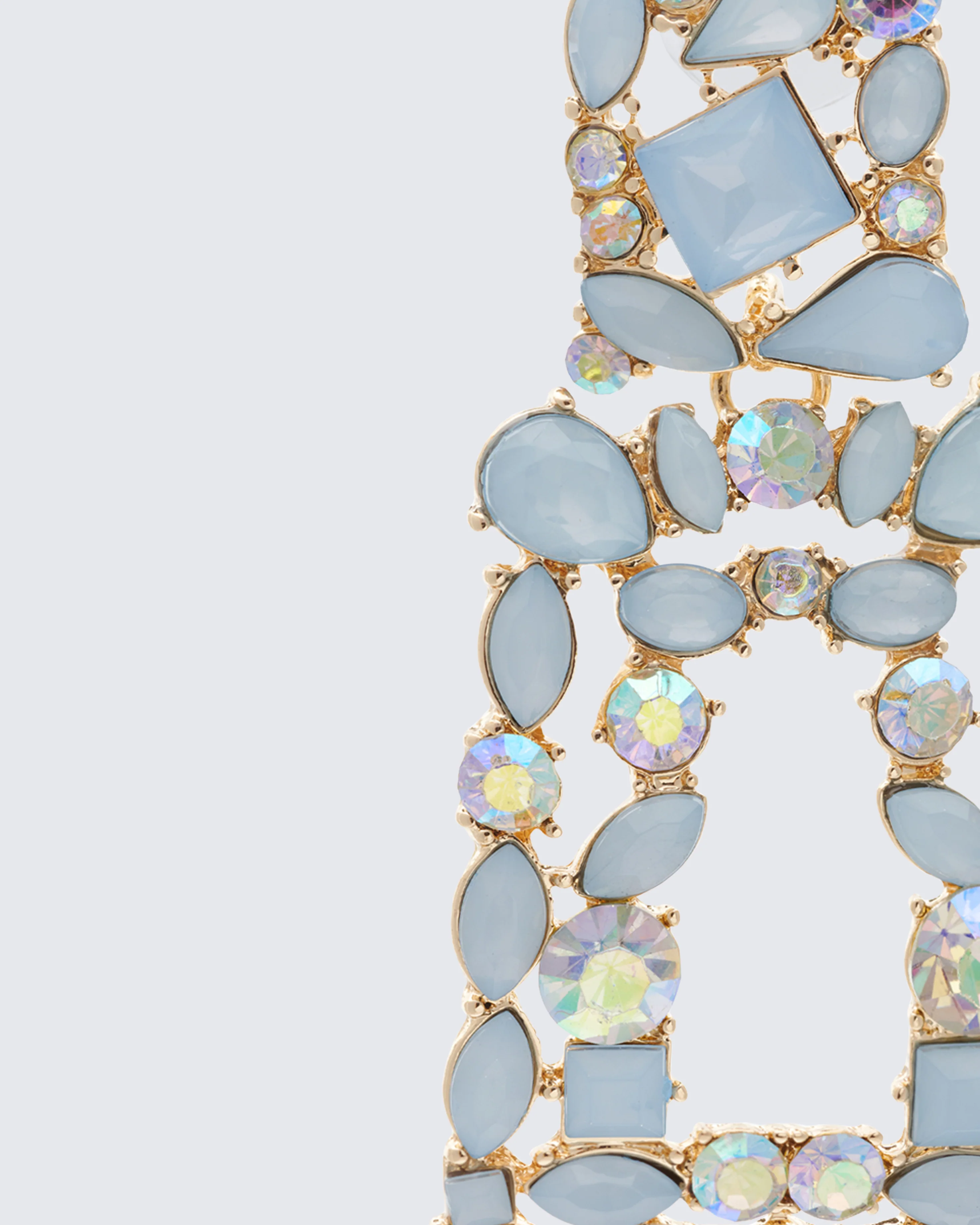 Kamari Blue Encrusted Dangle Earrings - Image 3