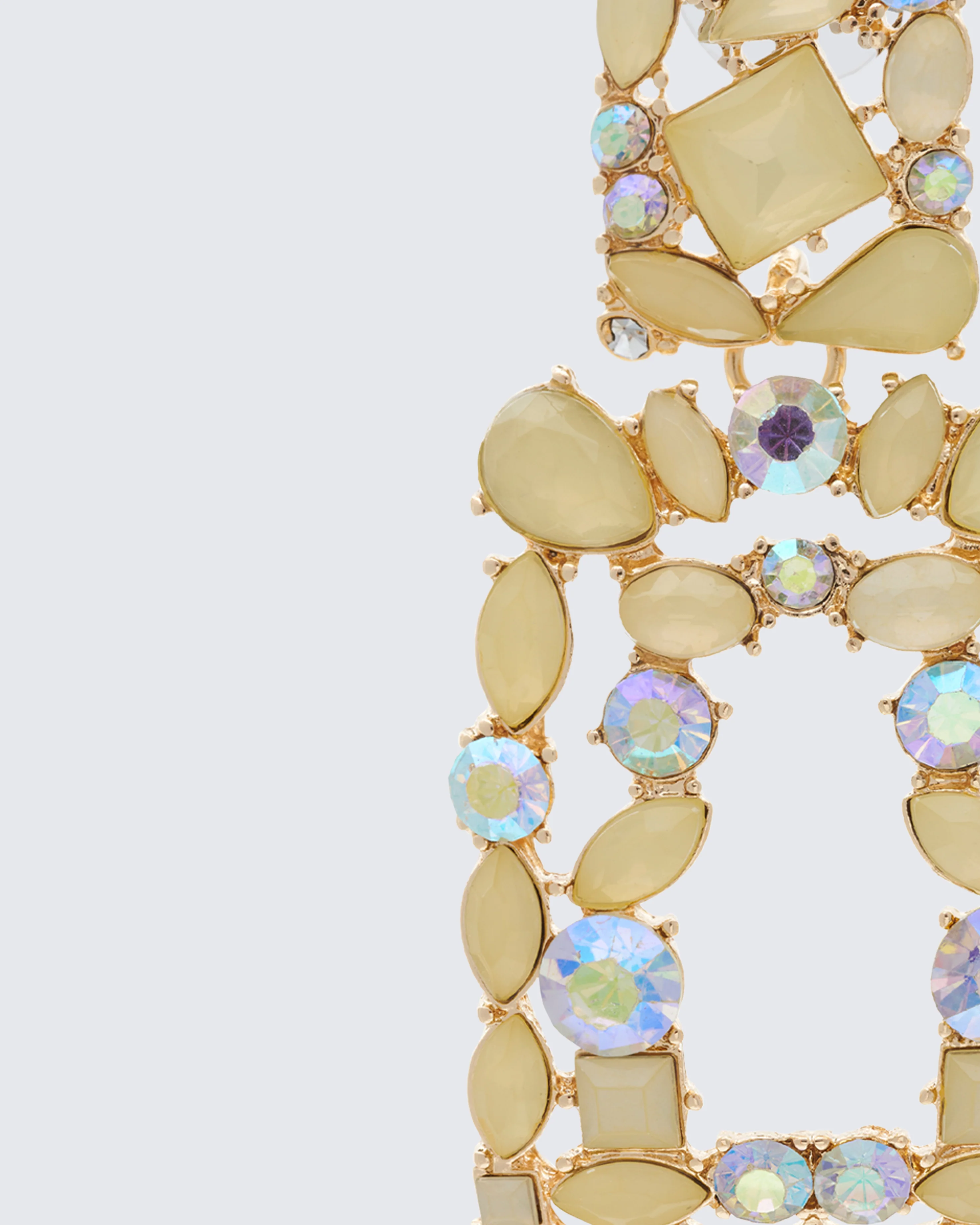 Kamari Yellow Encrusted Dangle Earrings - Image 3