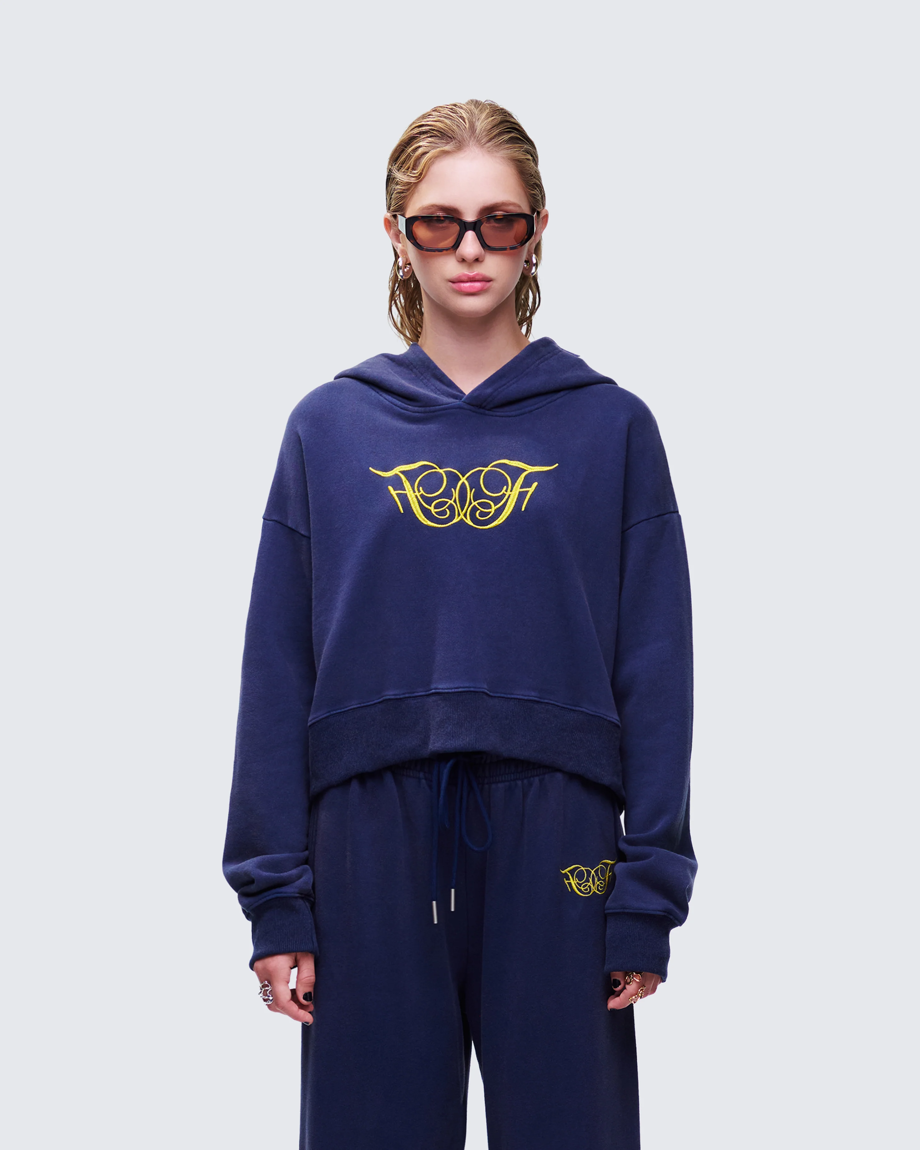 Kamilah Blue Acid Wash Hooded Sweater - Image 2