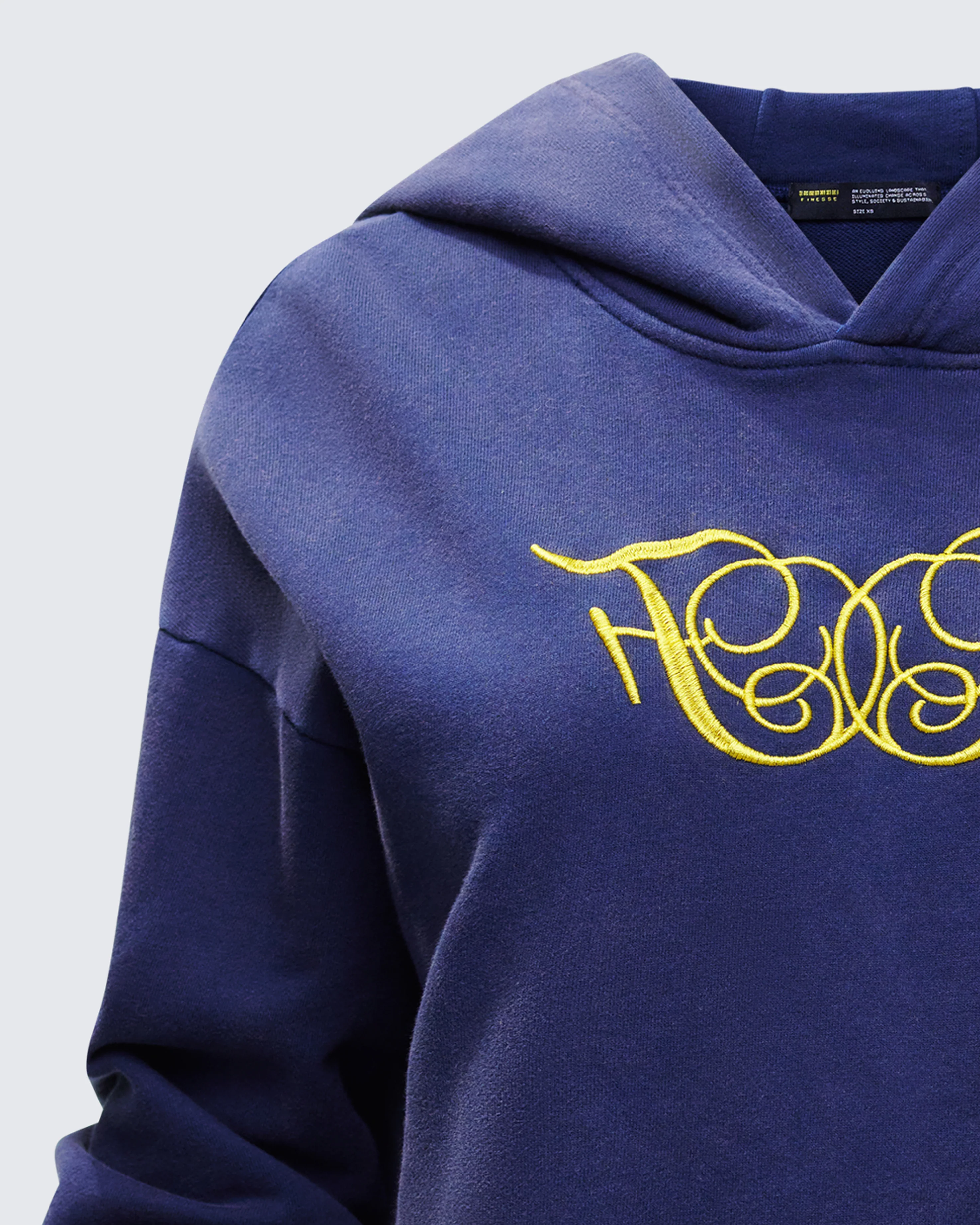 Kamilah Blue Acid Wash Hooded Sweater - Image 6