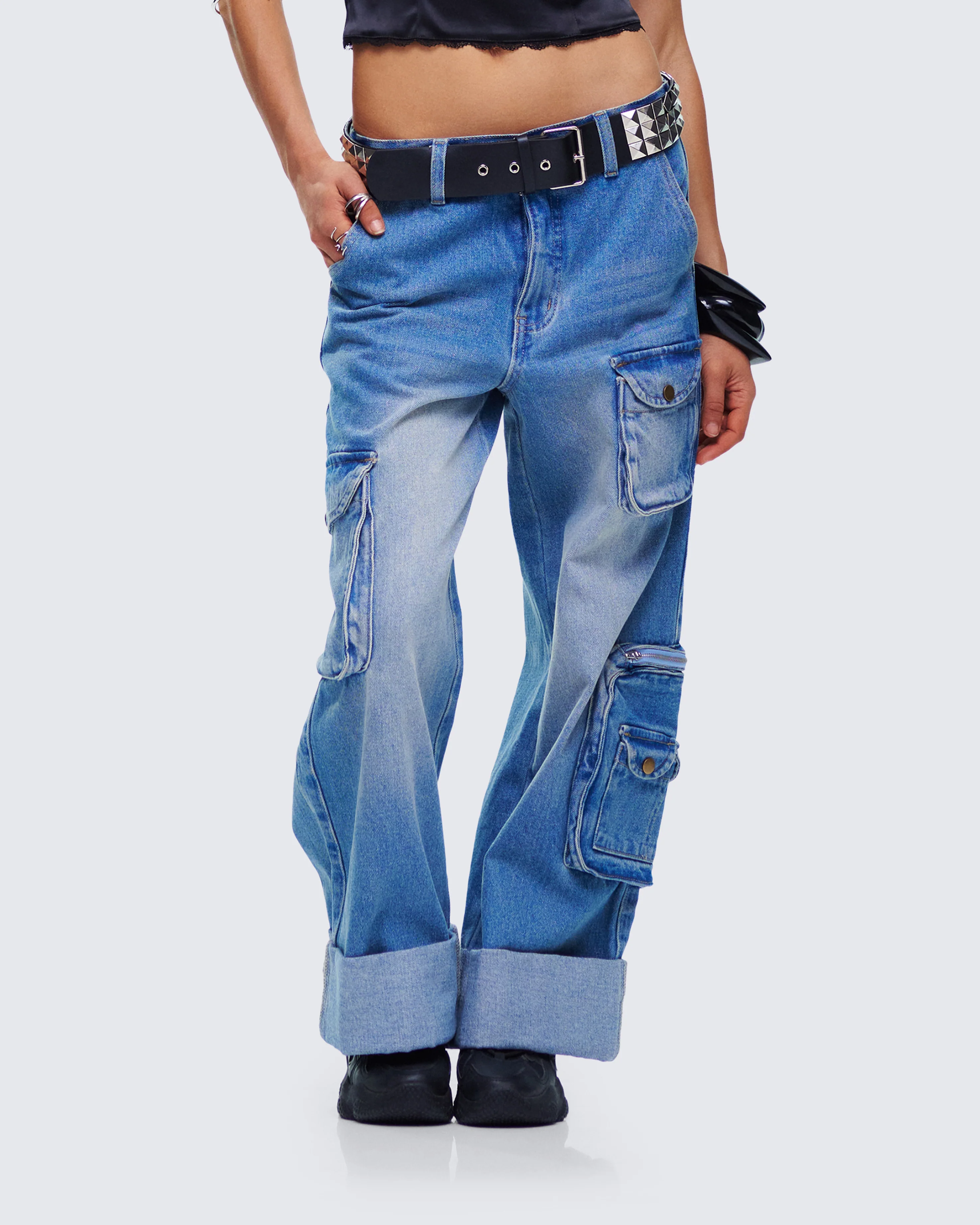 Karen Blue Denim Cargo Pant - Image 5