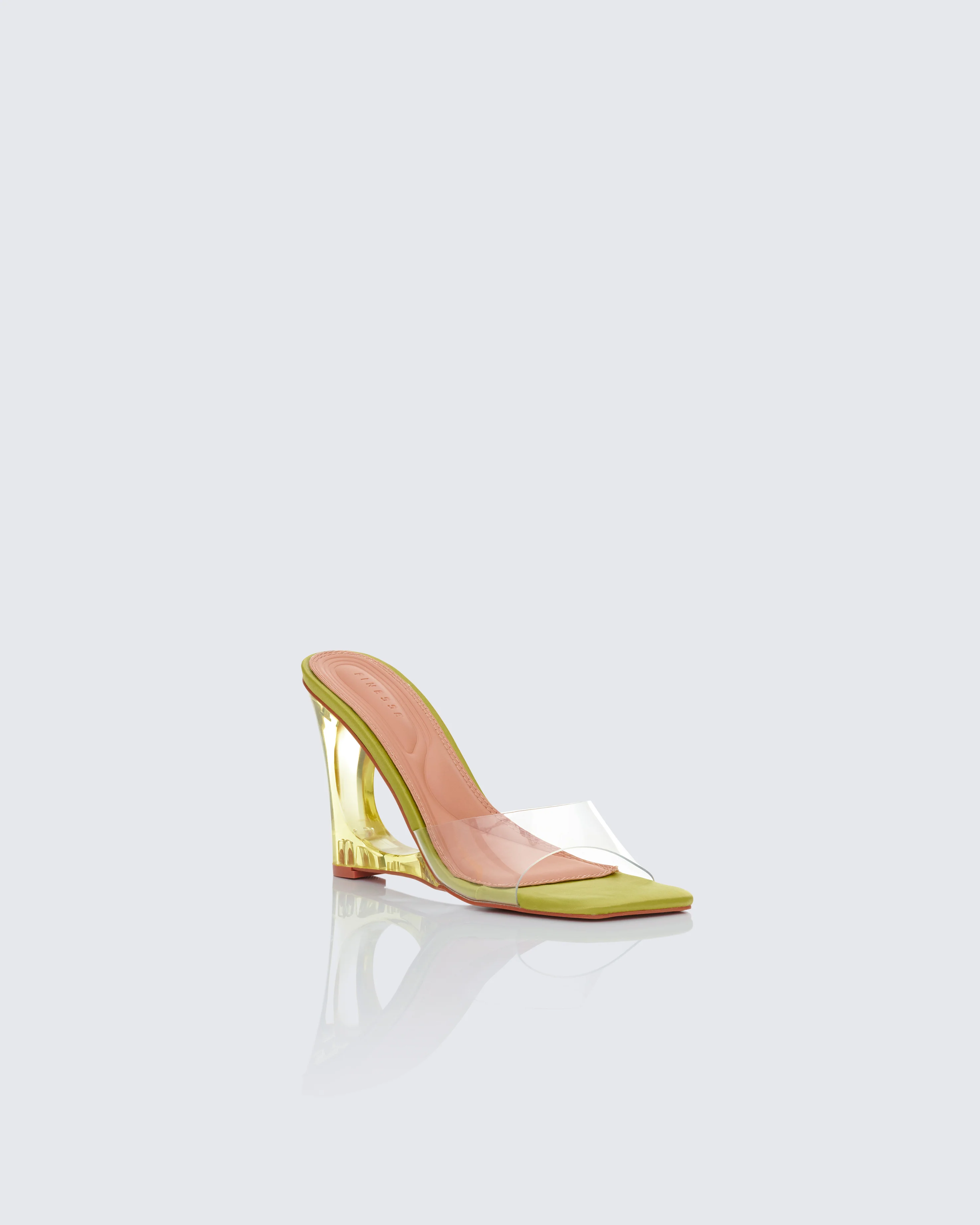Karla Green Perspex Wedge Sandal - Image 2