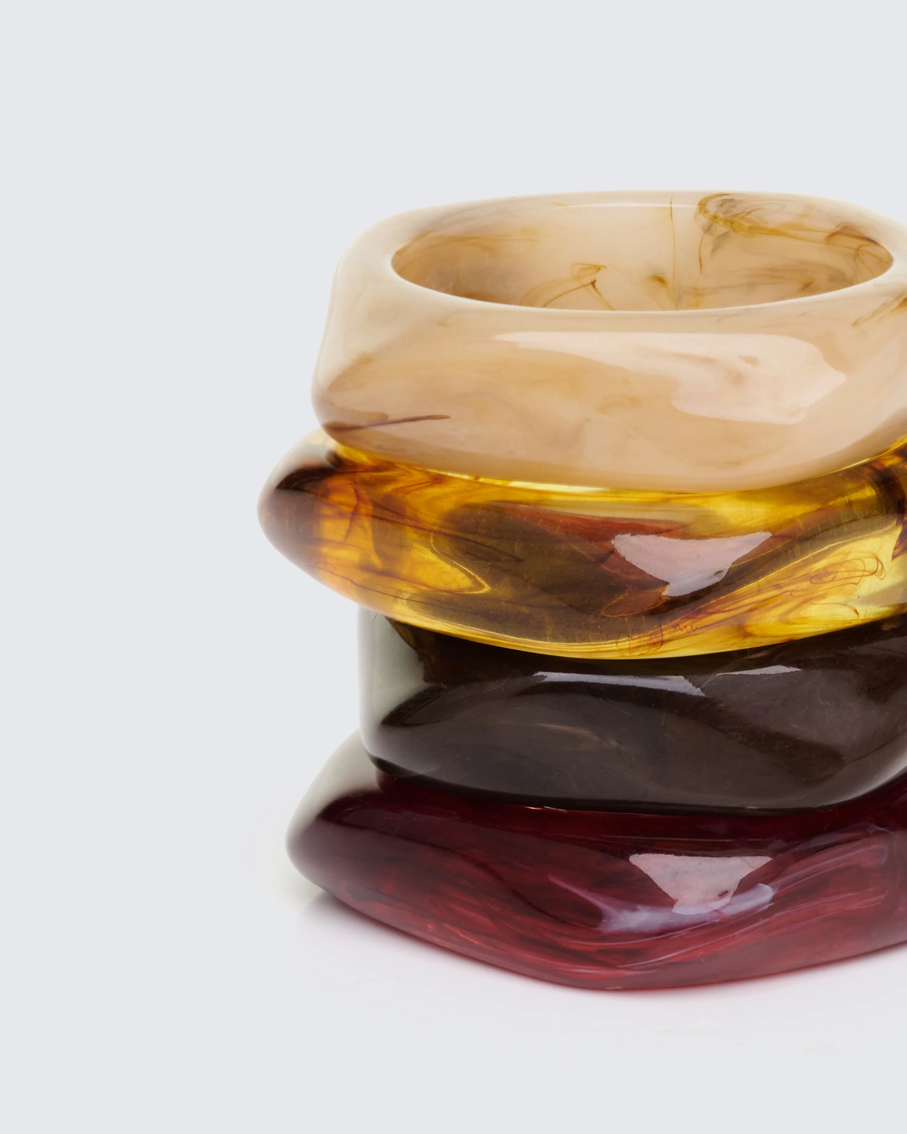 Karma Brown Acrylic Stack Bracelet Set - Image 3