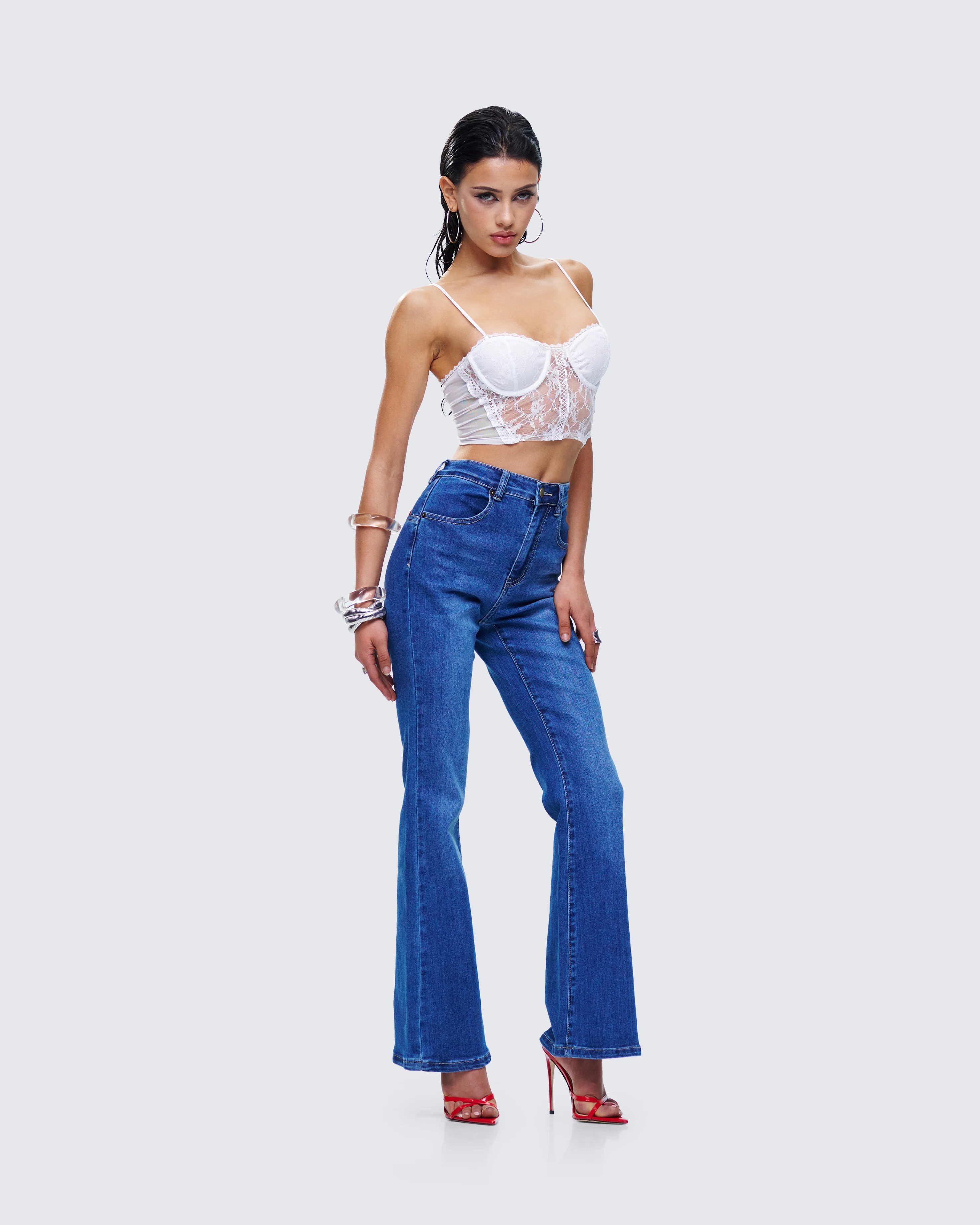 Kass High Rise Blue Denim Rainbow Jean - Image 8