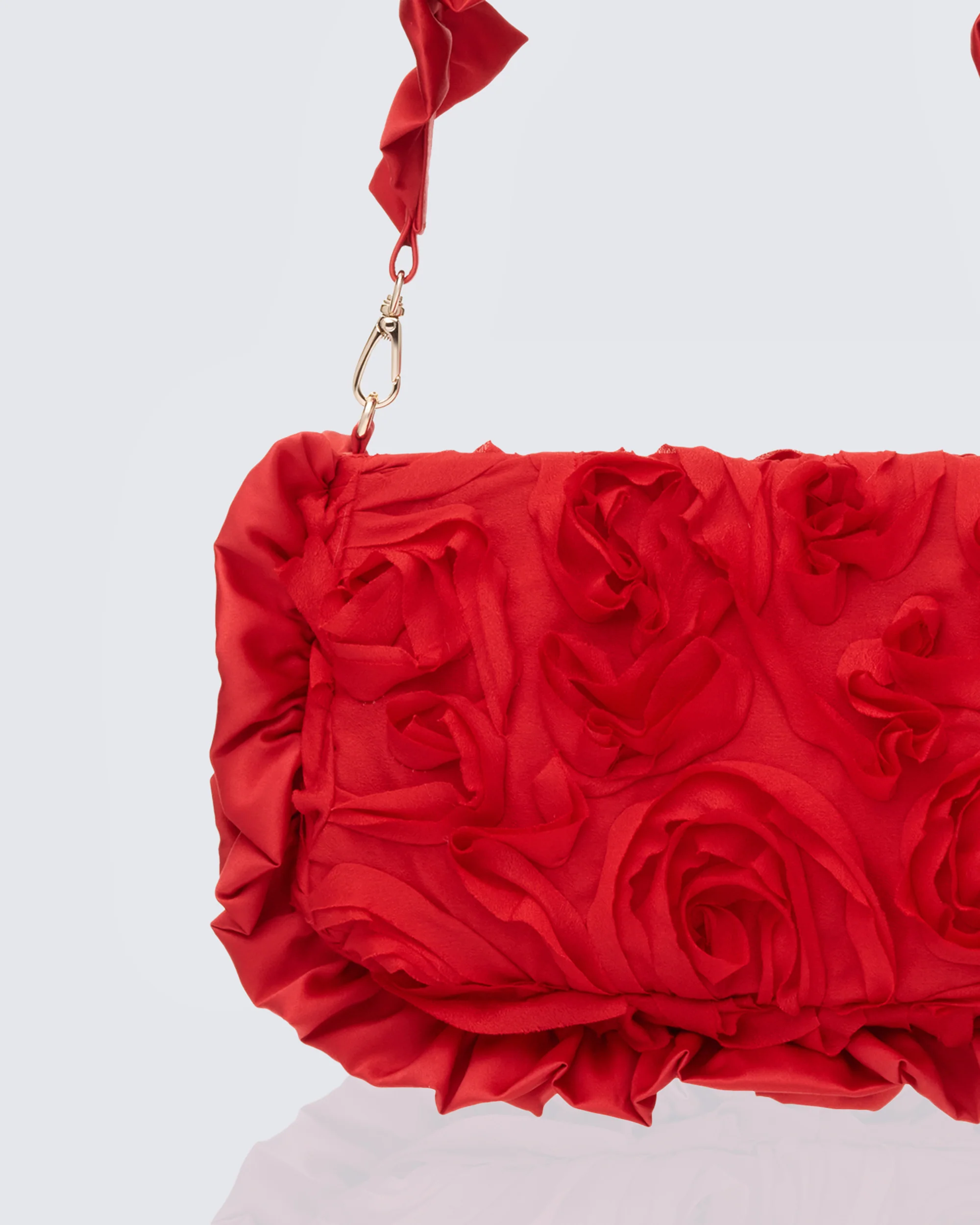 Kassidy Red Organza Ruffle Bag - Image 3