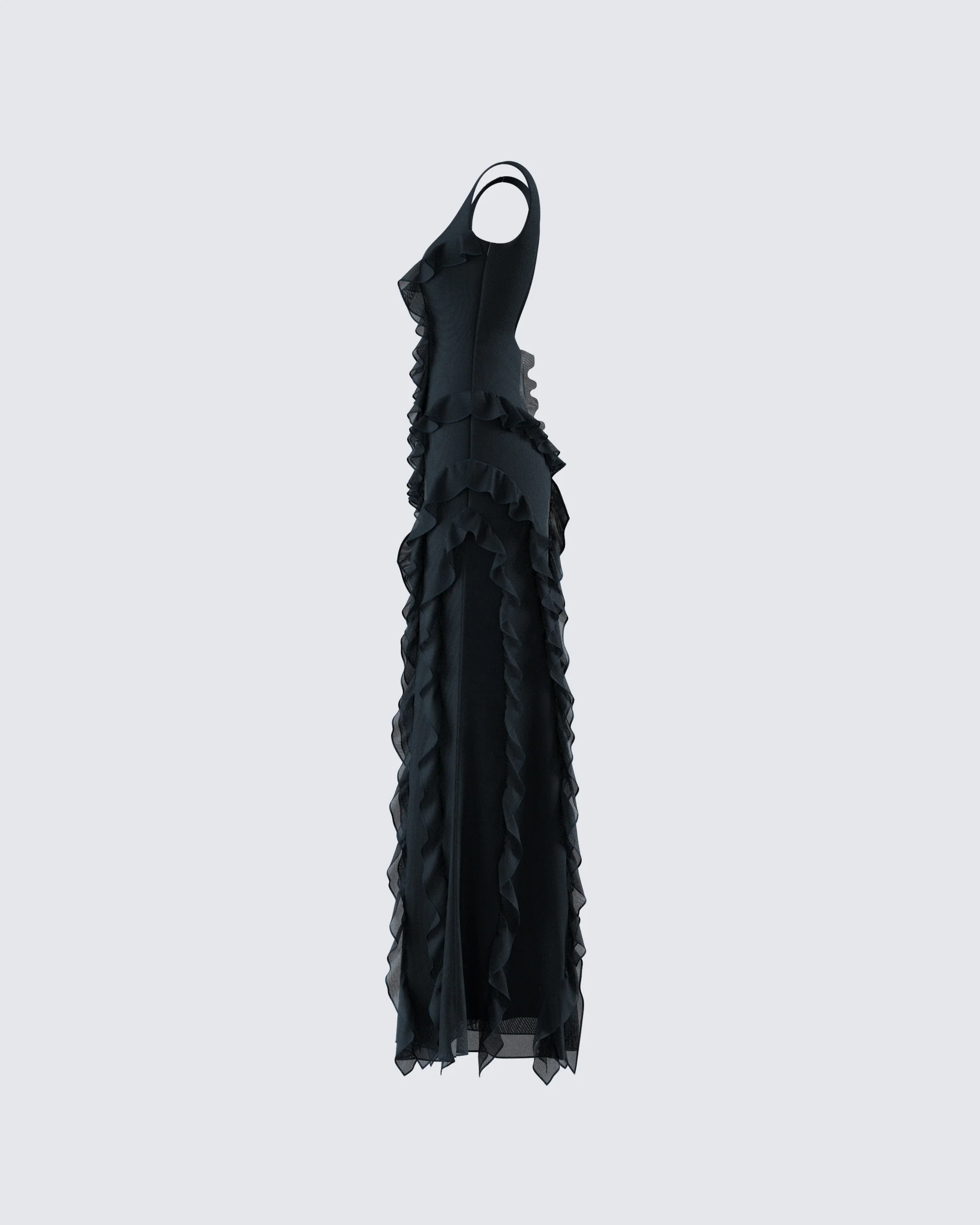 Katelyn Black Ruffle Maxi Dress - Image 2