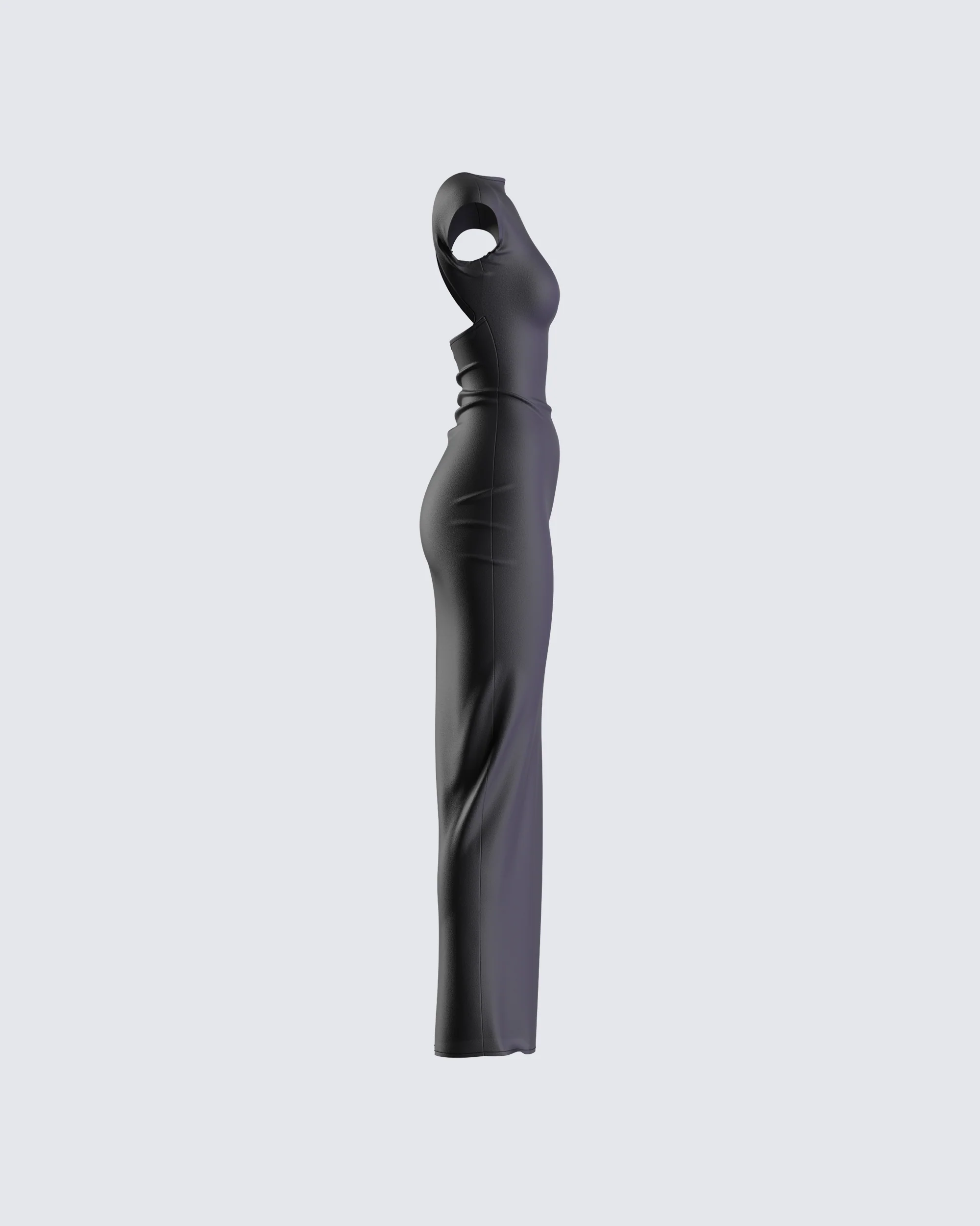 Kath Black Jersey Backless Dress - Image 2