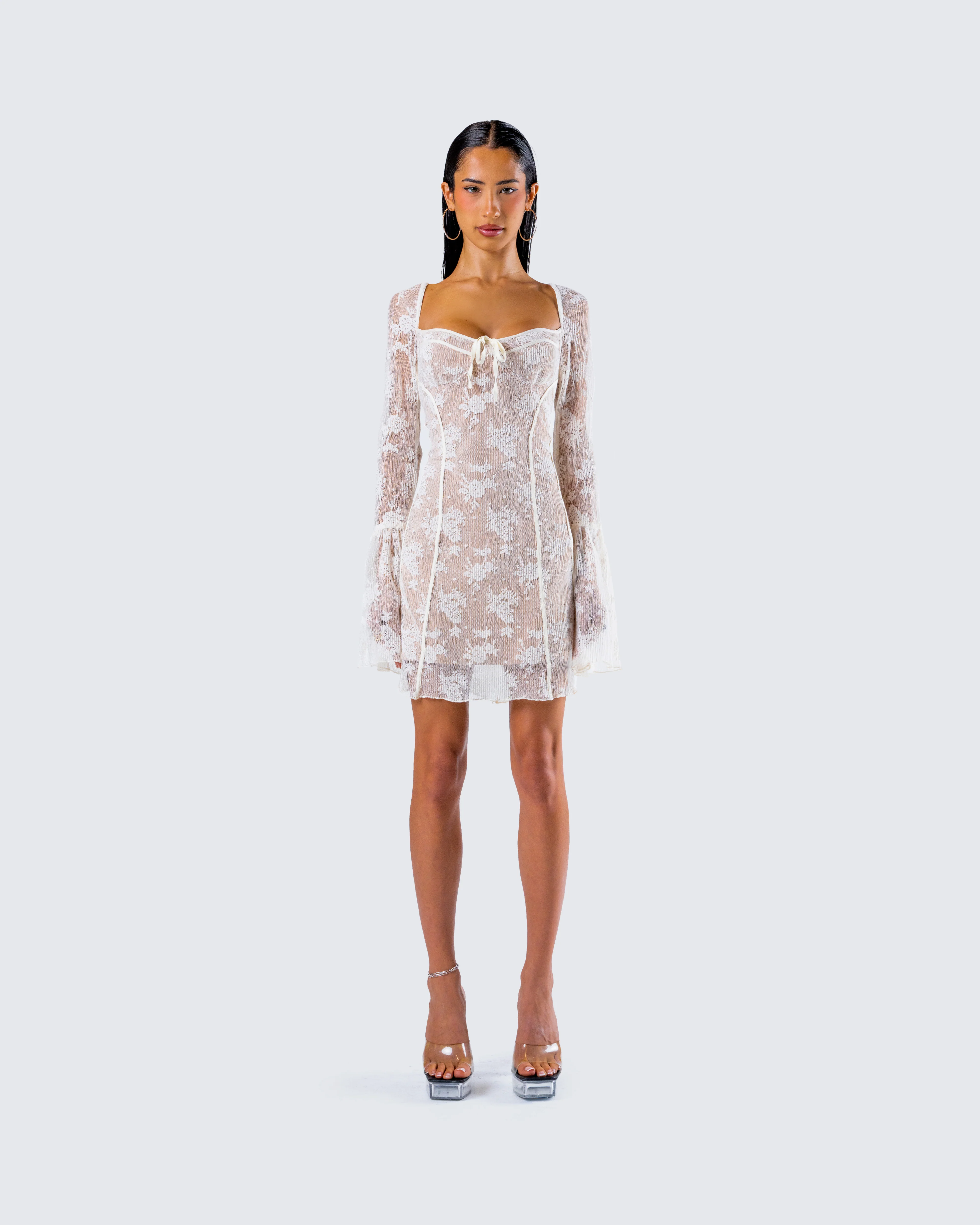 Kavita Ivory Lace Mini Dress - Image 4