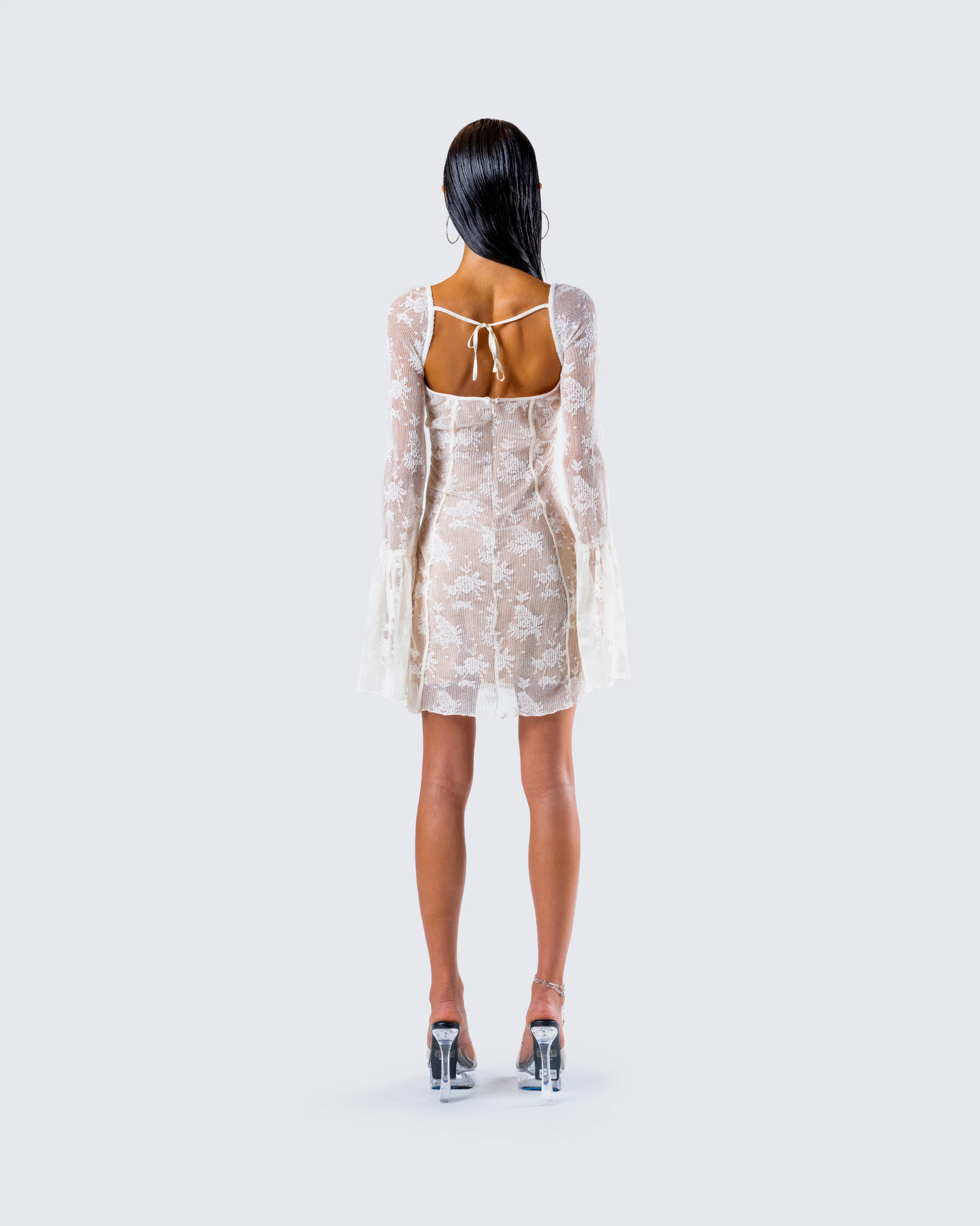 Kavita Ivory Lace Mini Dress - Image 7