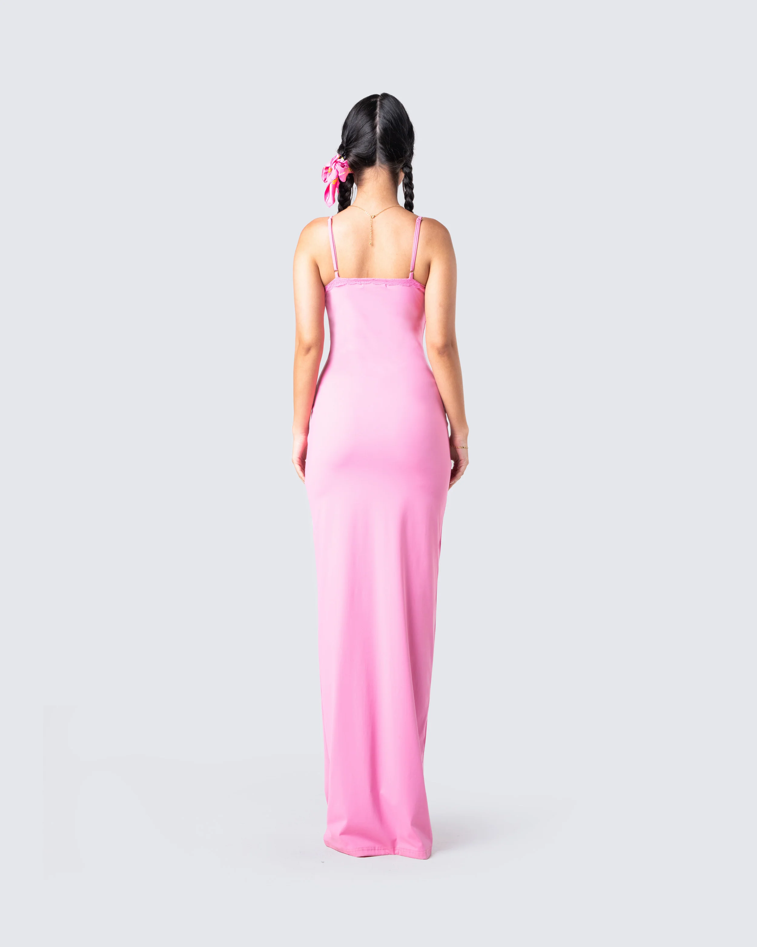 Kayla Pink Fitted Maxi Dress - Image 6