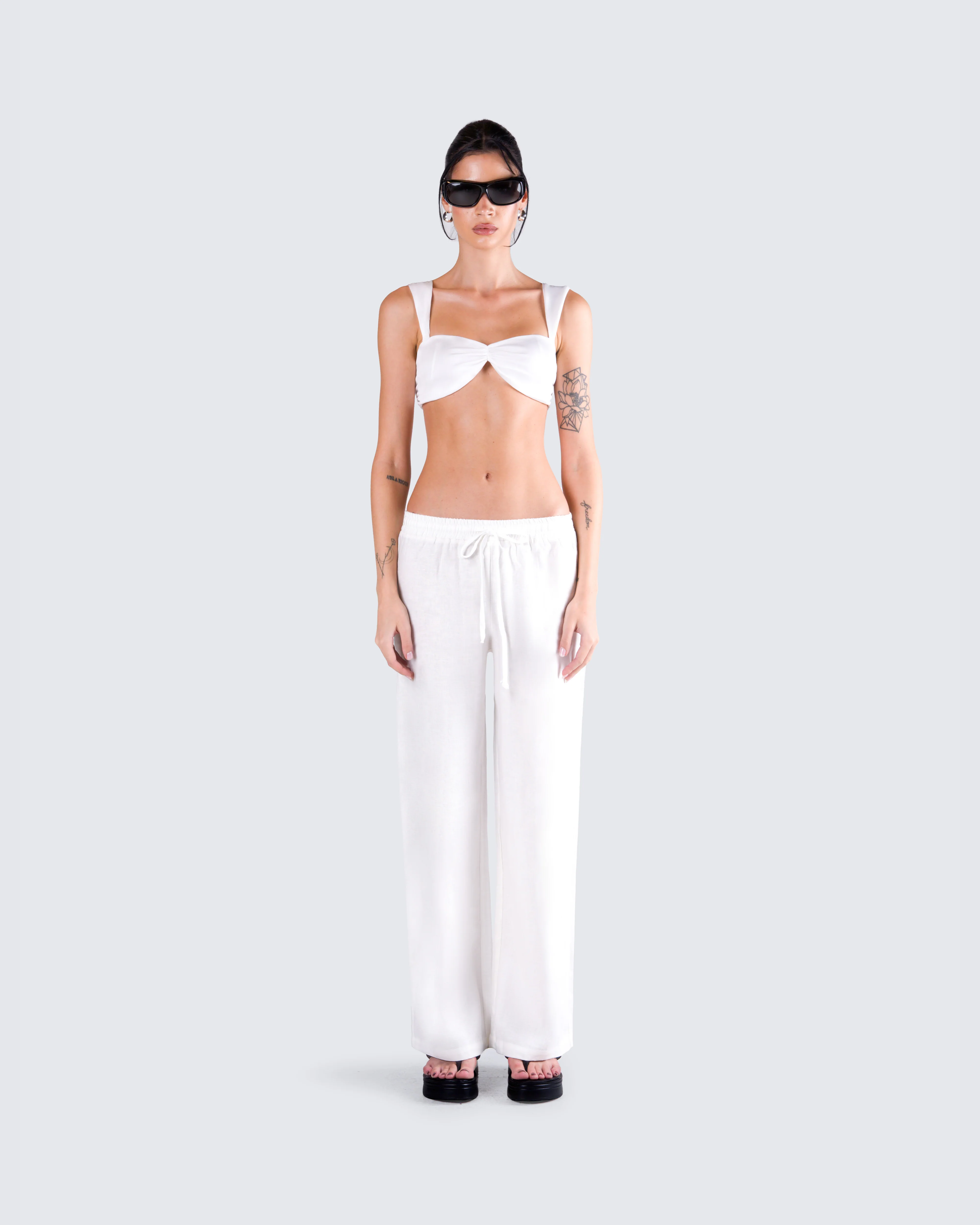 Keiko White Jersey Crop Top - Image 4