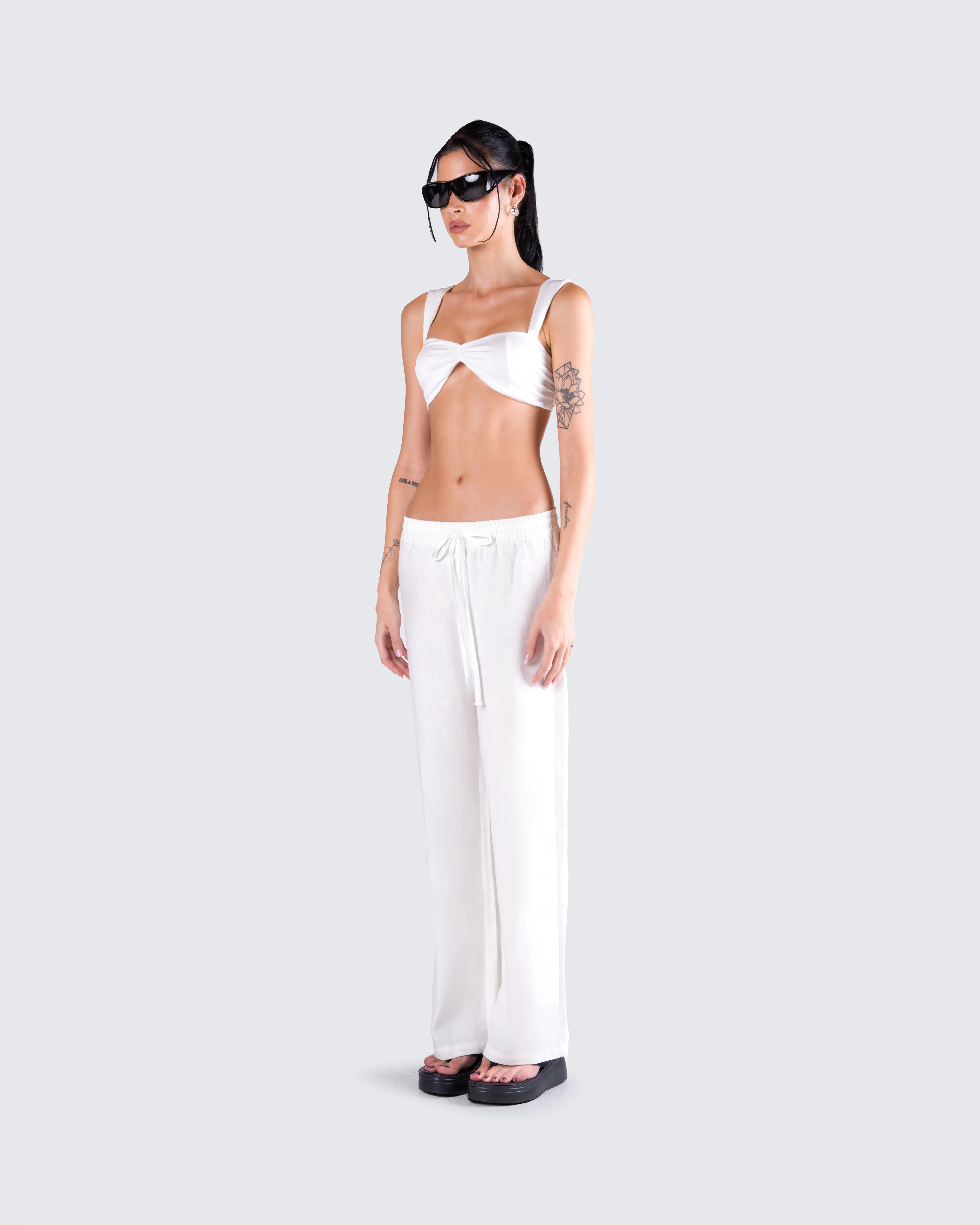 Keiko White Jersey Crop Top - Image 7