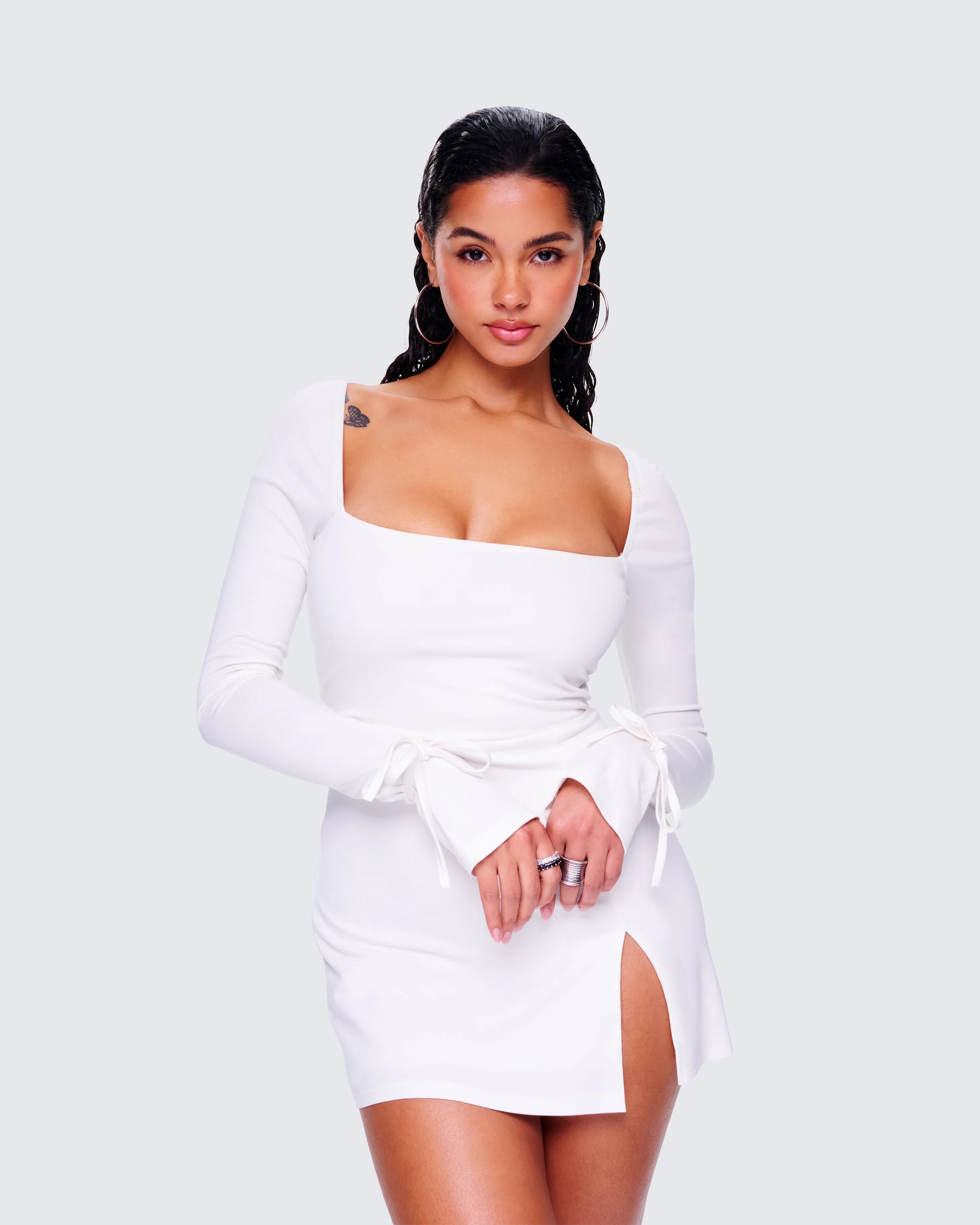 Kesia Ivory Mini Dress - Image 8