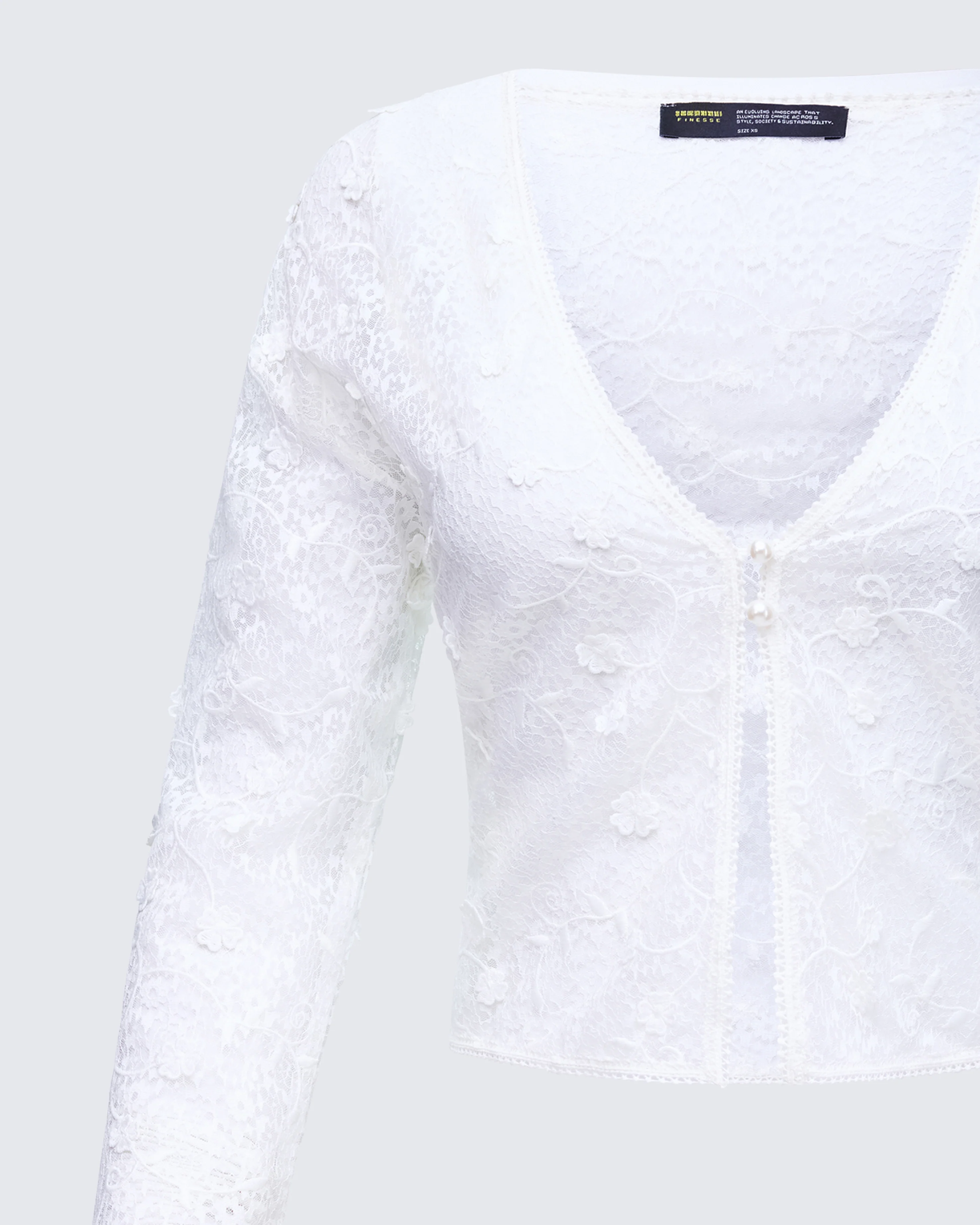 Keturah White Embroidered Lace Cardigan - Image 6