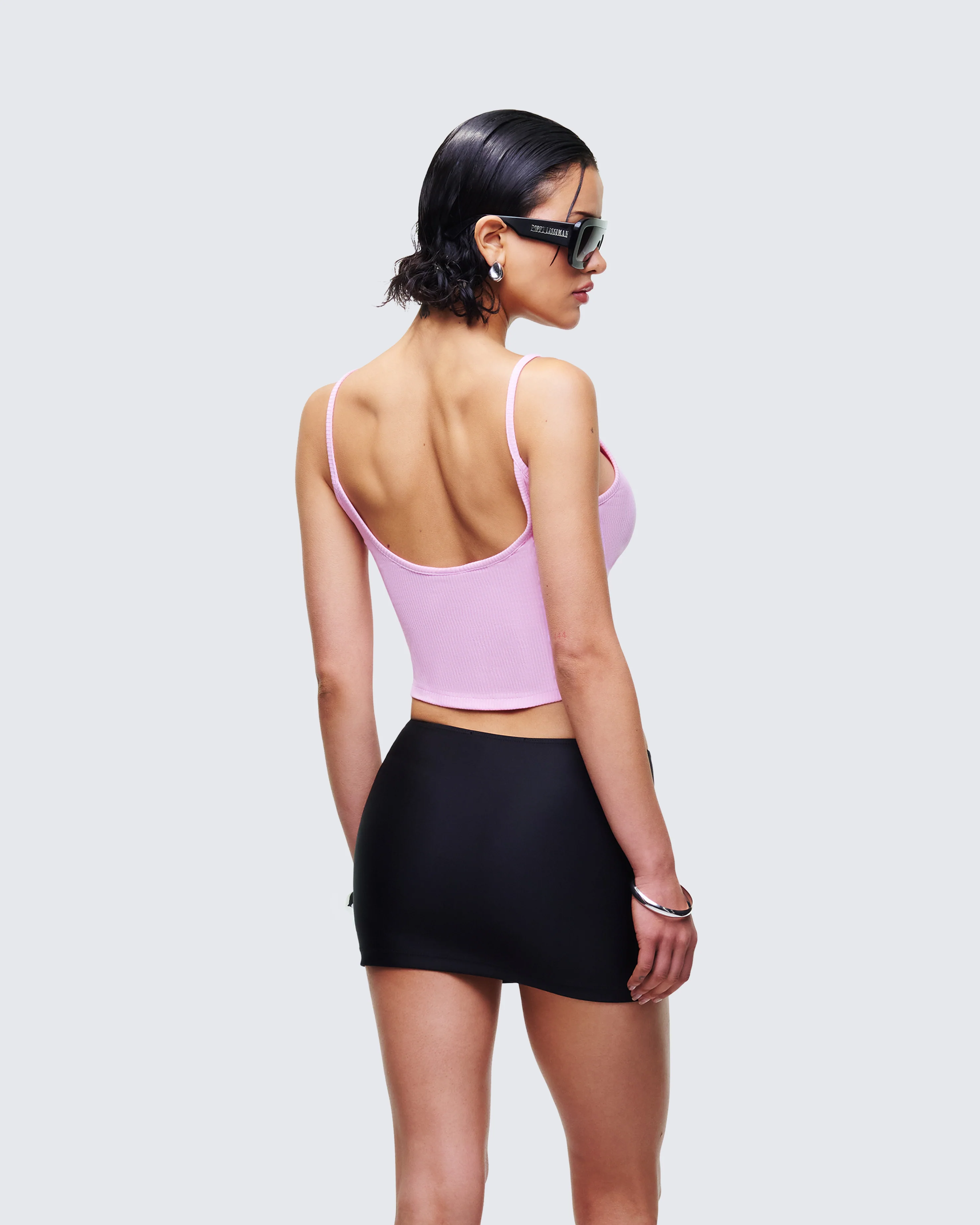 Keykie Pink Rib U Neck Crop Cami Top - Image 4