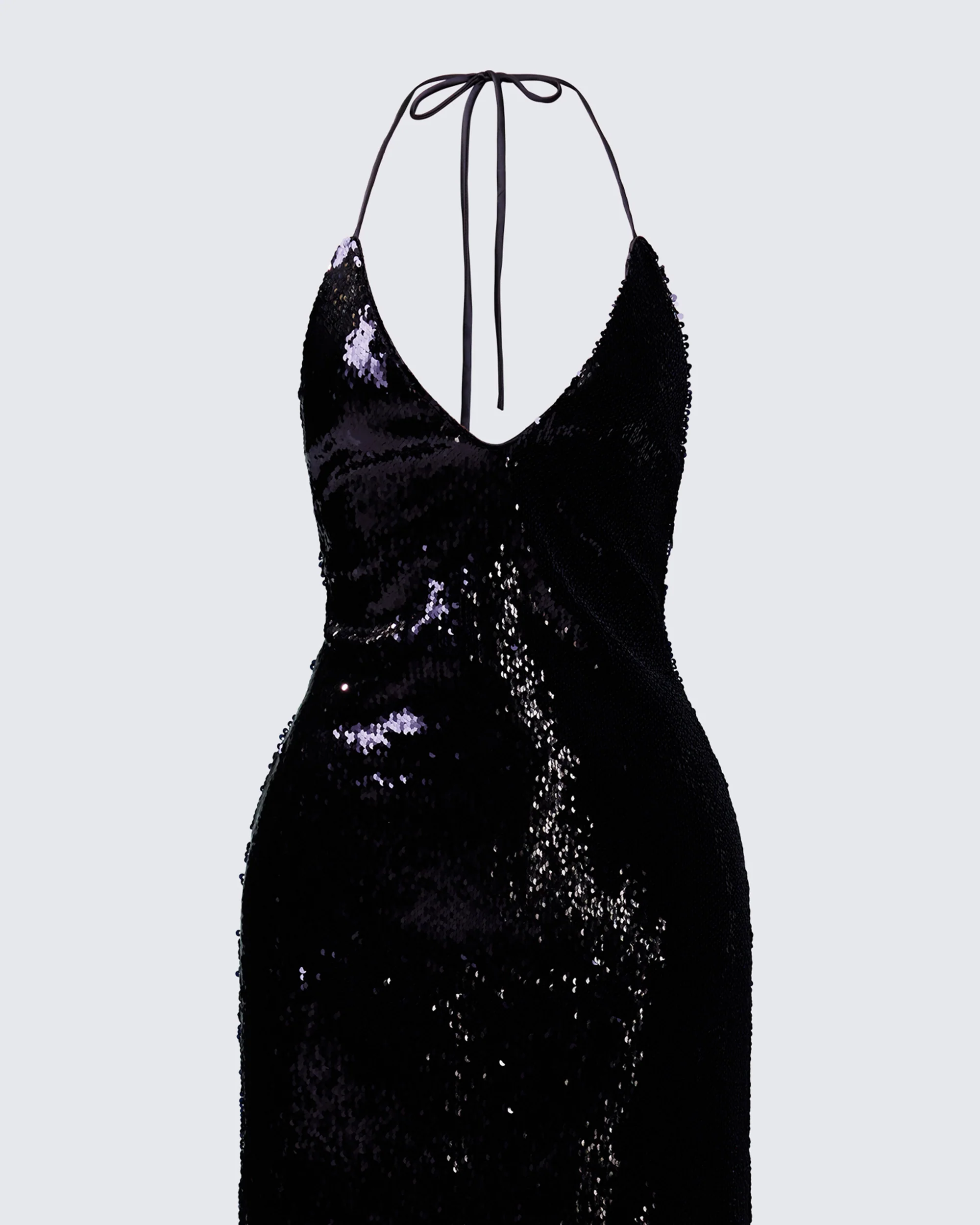 Khadija Black Sequin Pencil Midi Dress - Image 6