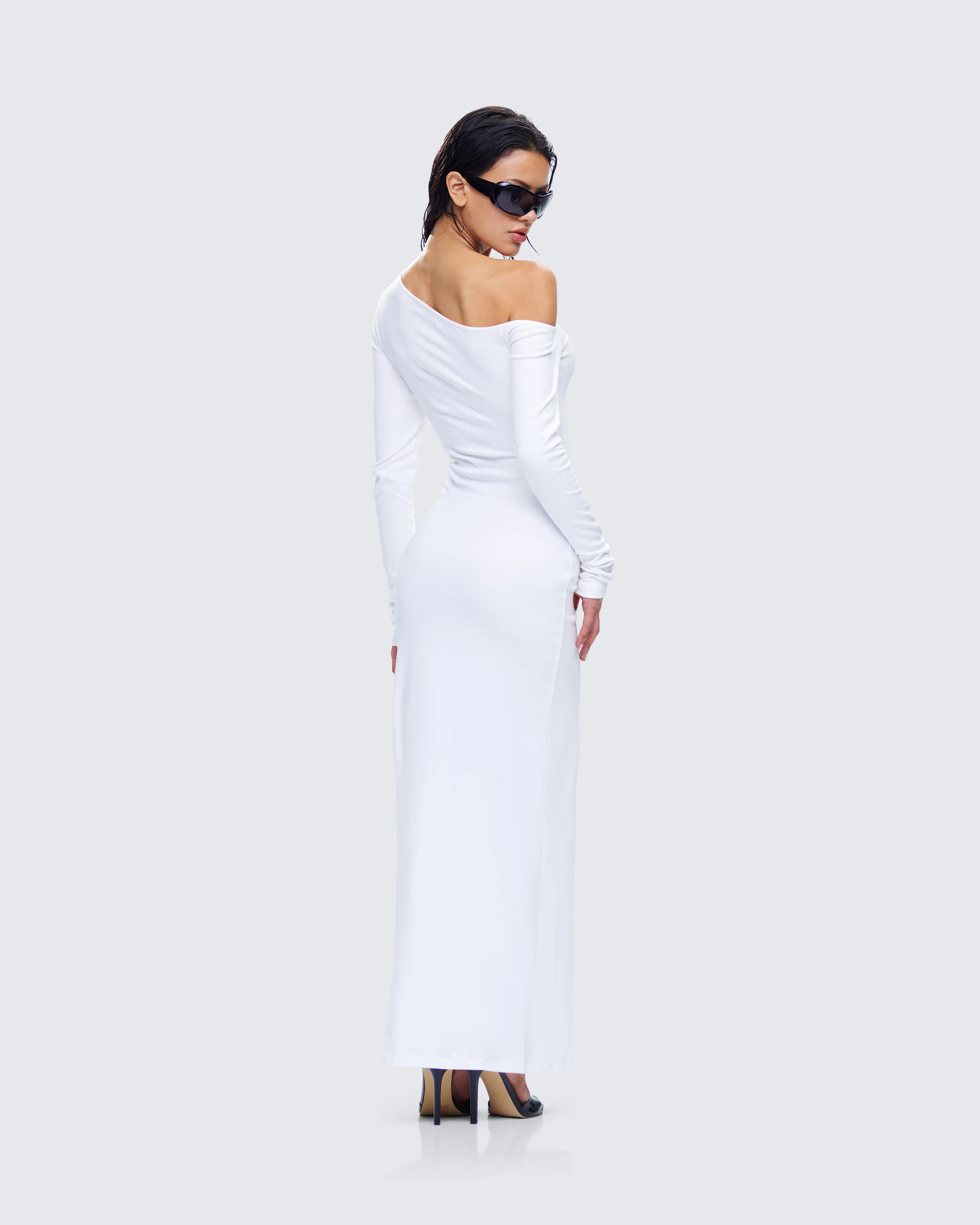 Kiandra White Off Shoulder Maxi Dress - Image 7