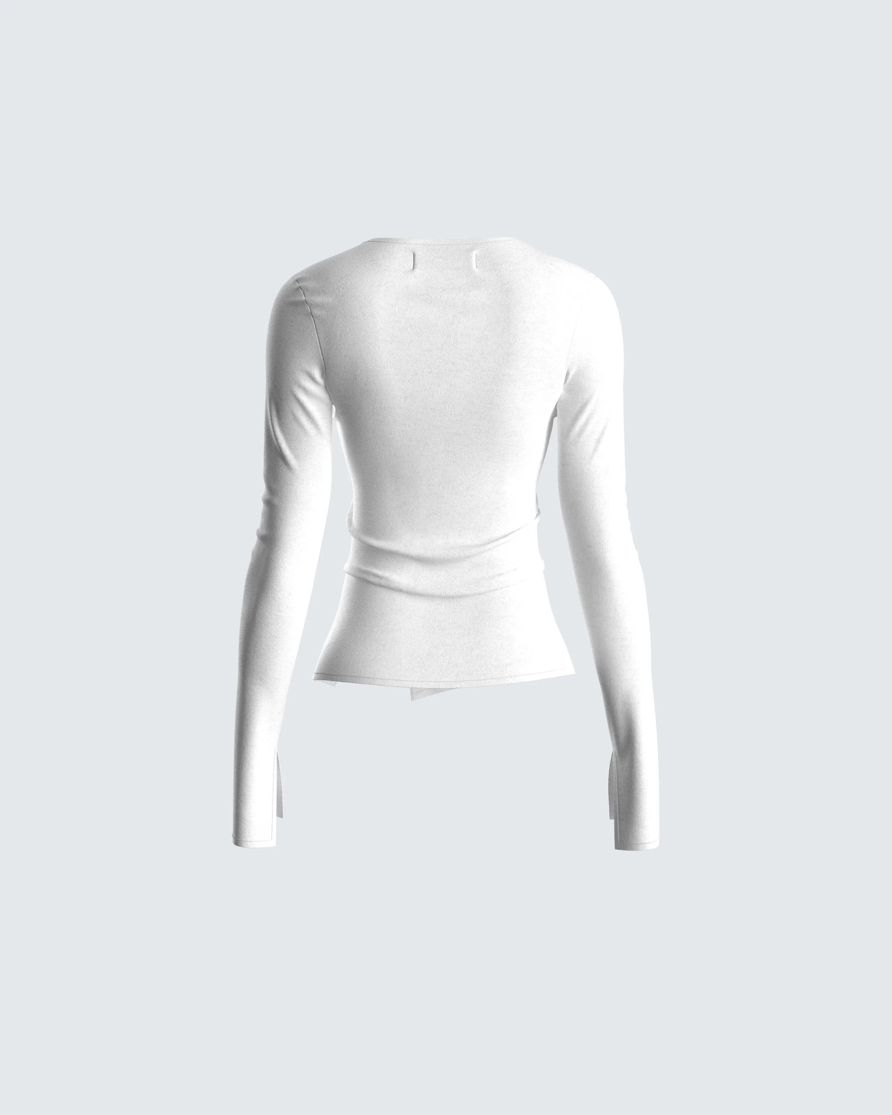 Kieran White Button Up Knit Top - Image 3