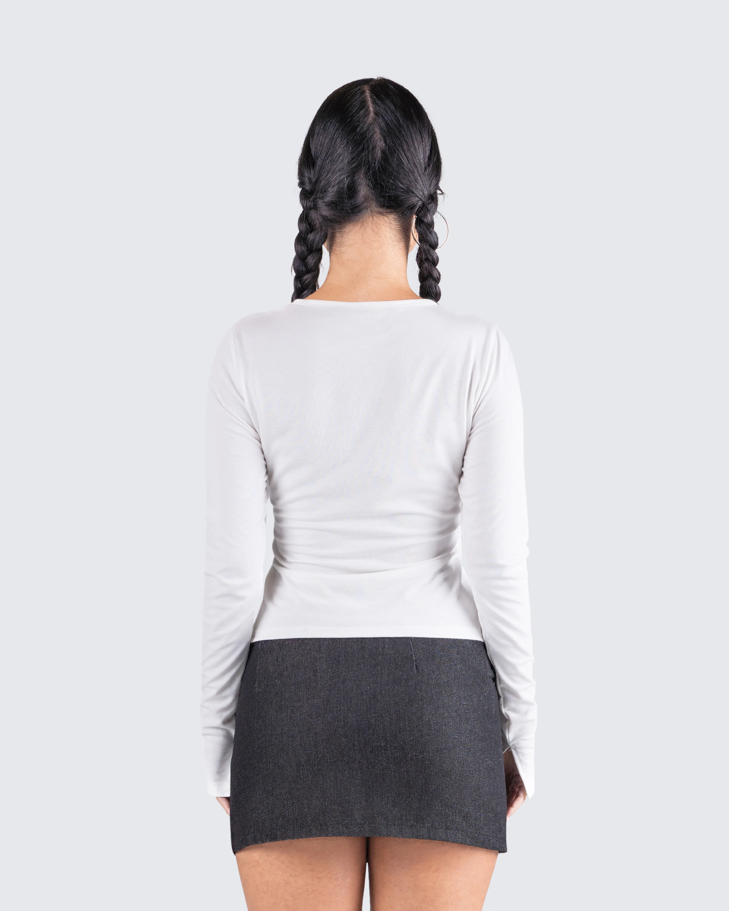 Kieran White Button Up Knit Top - Image 7