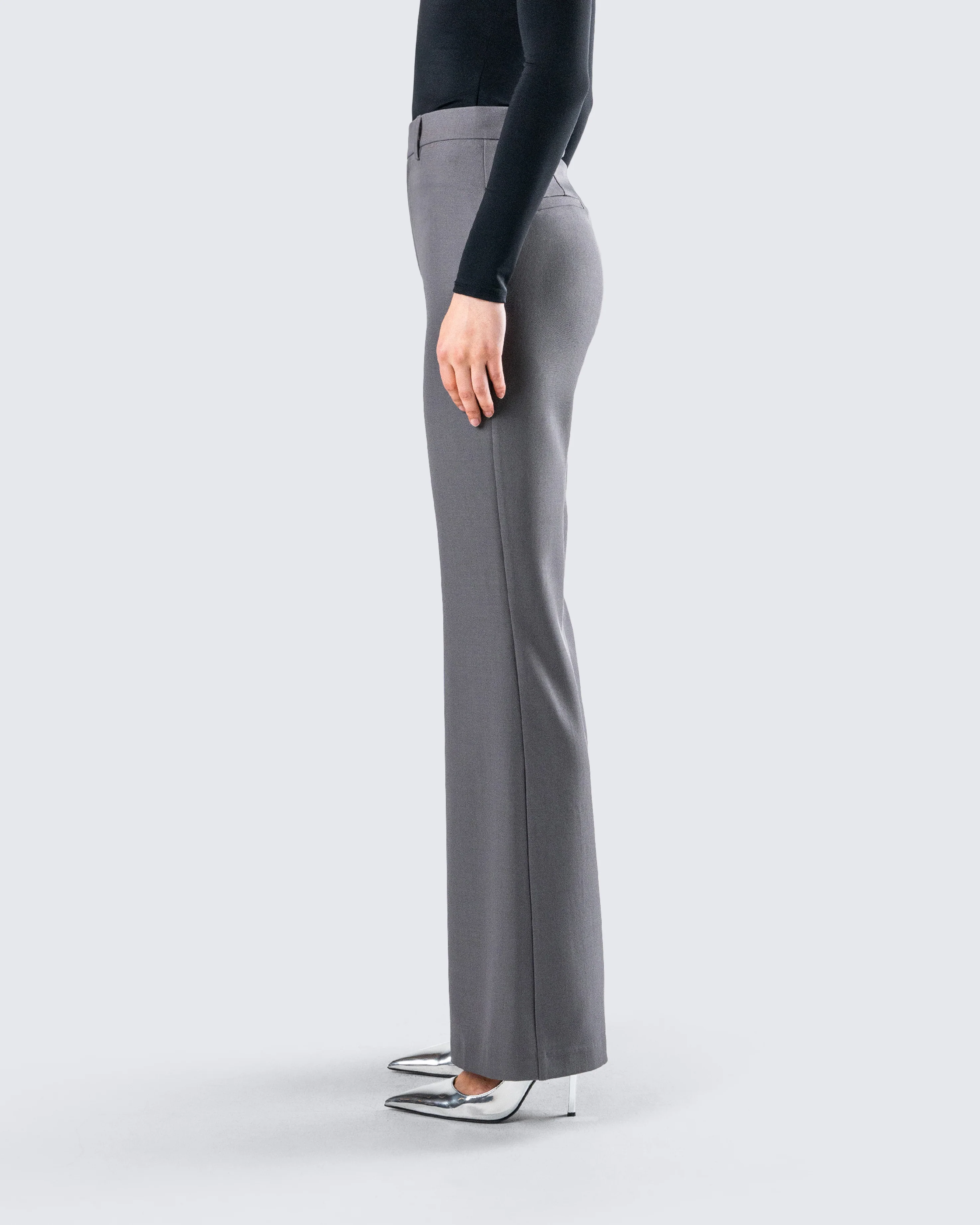 Kimberly Grey Flared Trouser Pant - Image 4