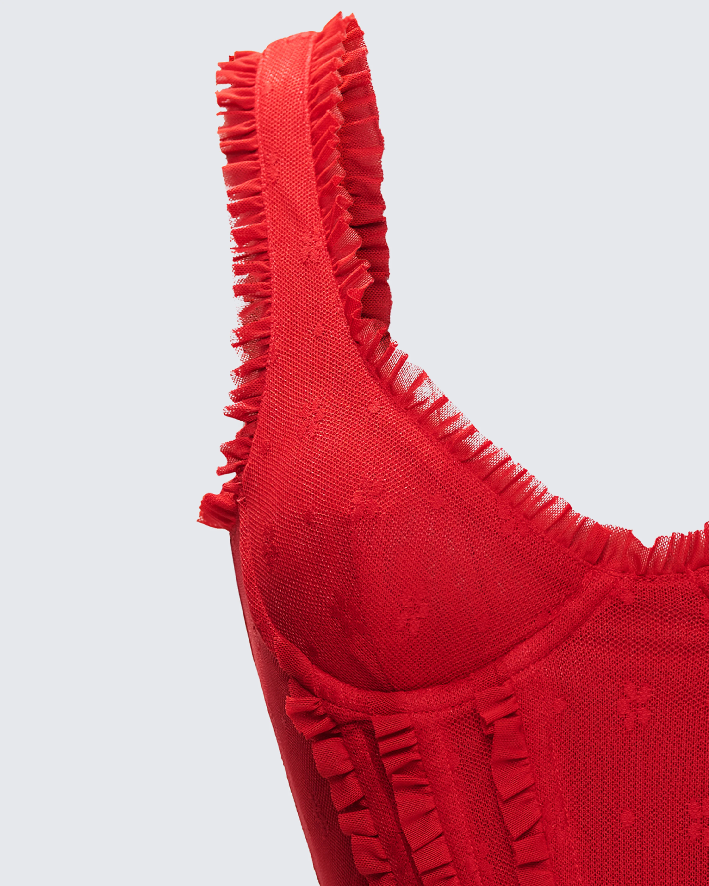 Kimona Red Ruffle Corset Top - Image 6