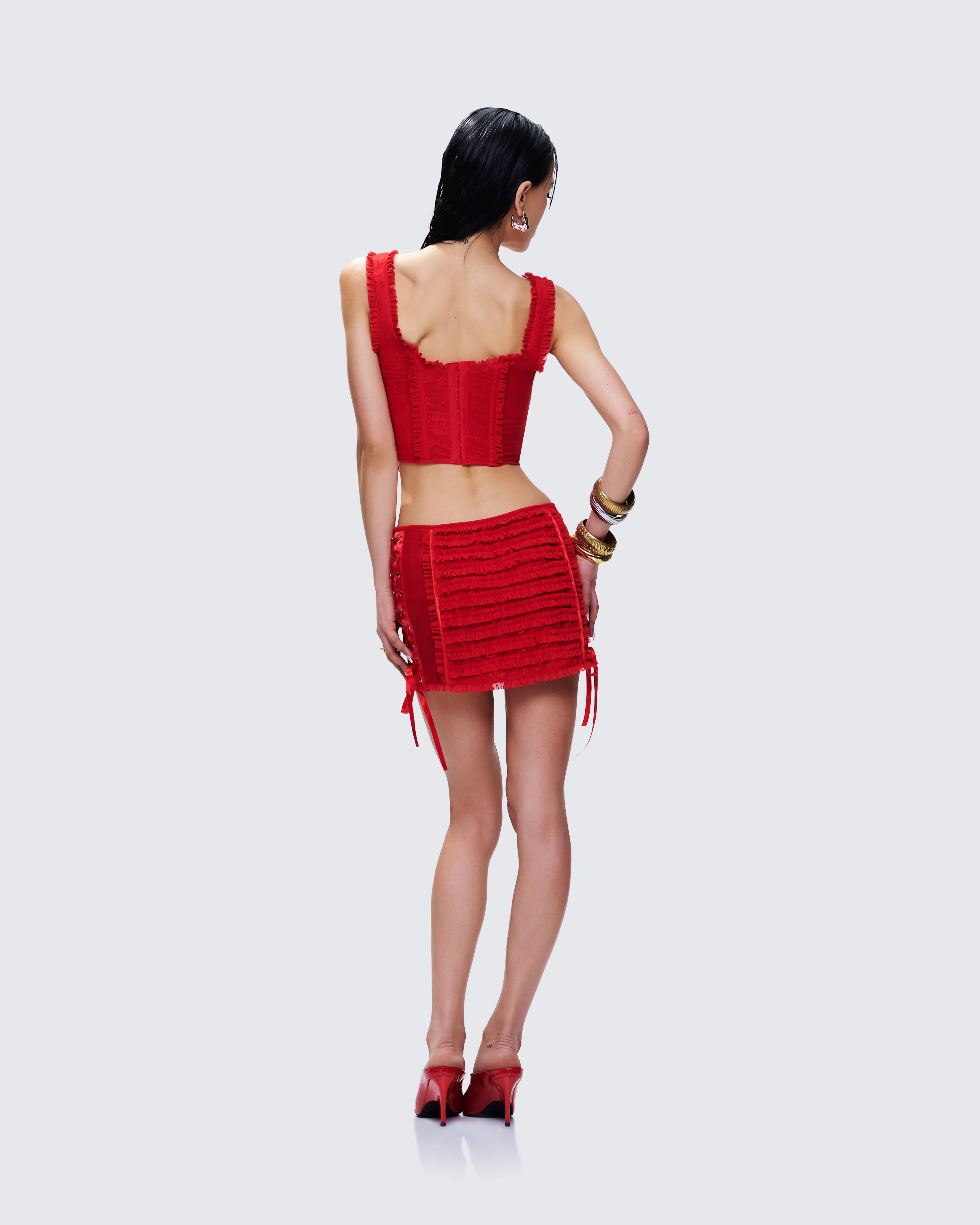 Kimona Red Ruffle Set - Image 5