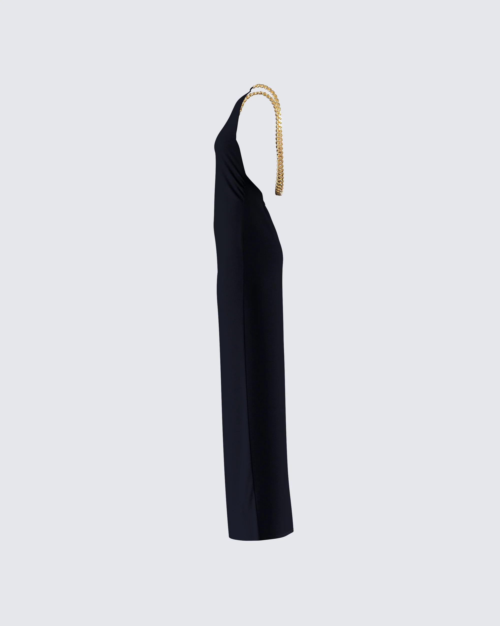 Kippa Black Asymmetrical Chain Gown - Image 2