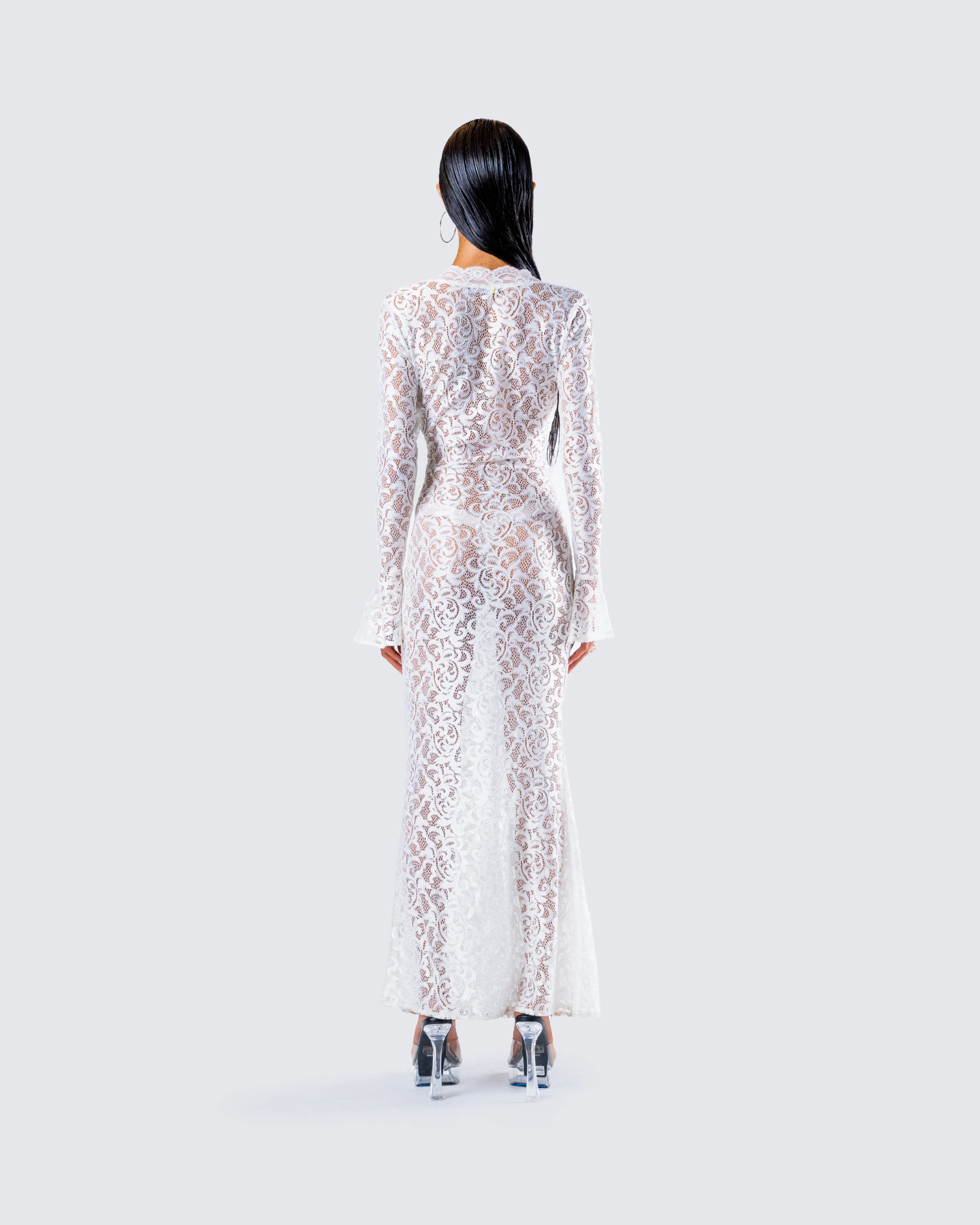 Kobina White Lace Maxi Dress - Image 7