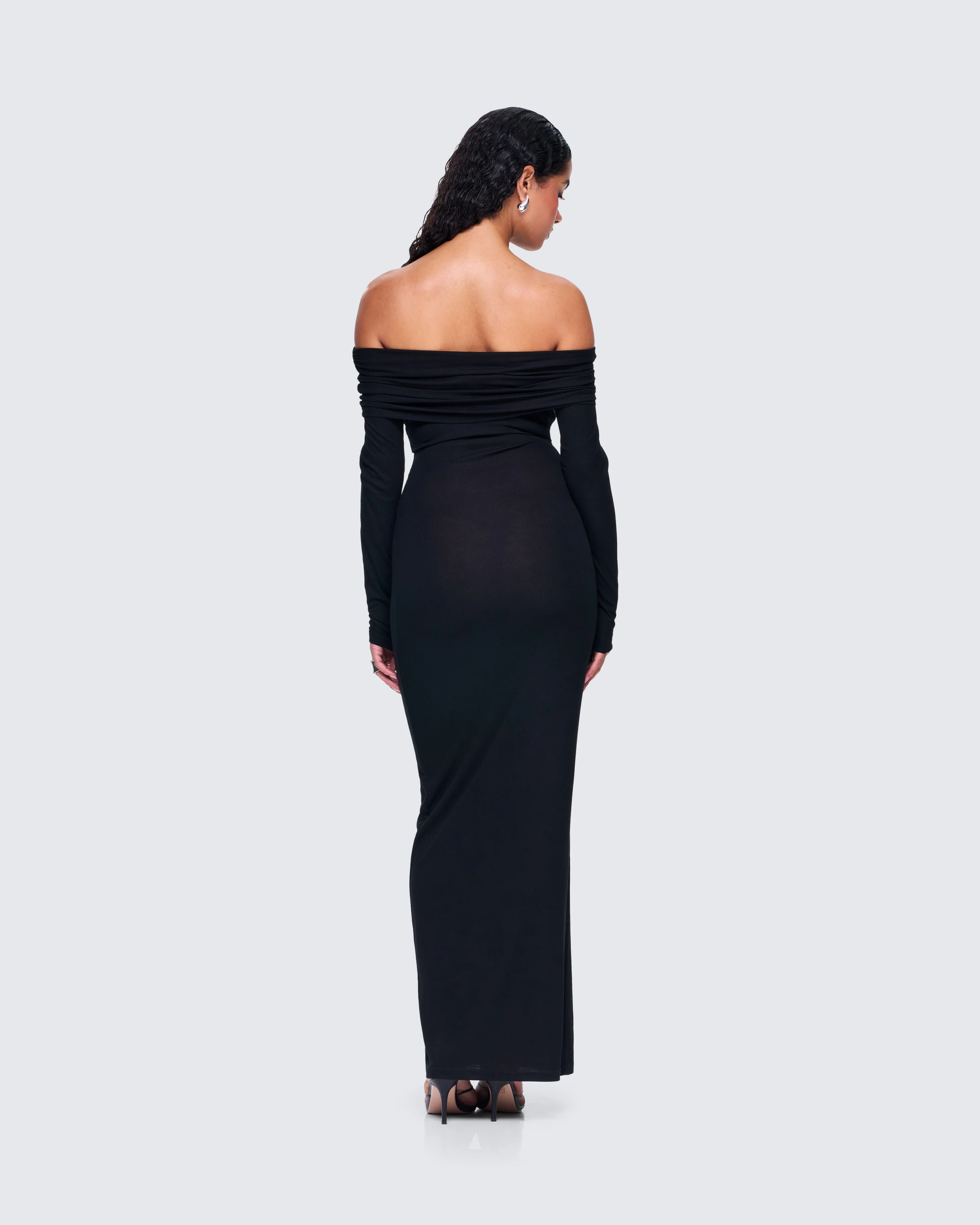 Kyan Black Off Shoulder Maxi Dress - Image 7