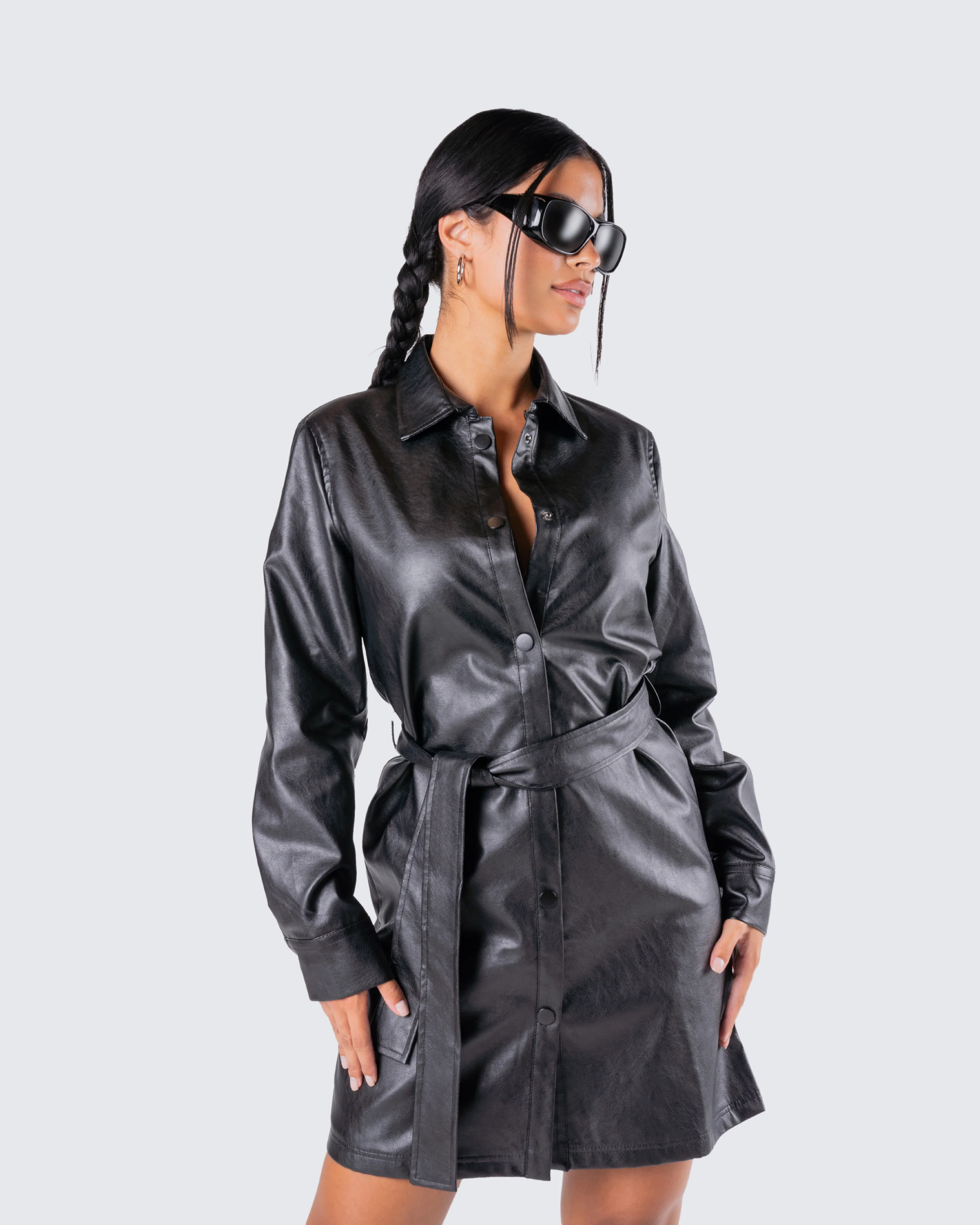 Kylie Vegan Leather Jacket - Image 9