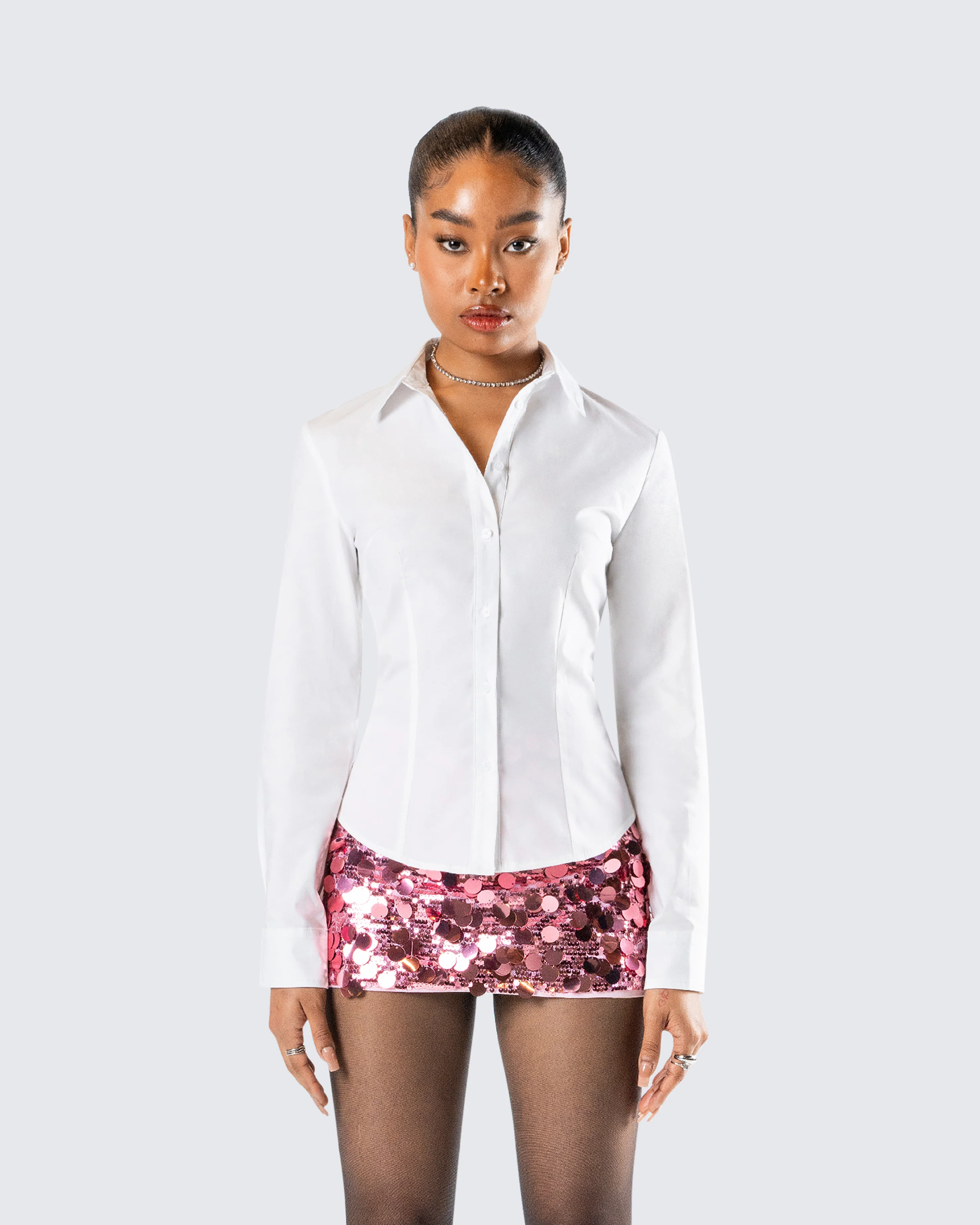 Kyra Fitted White Poplin Shirt - Image 2