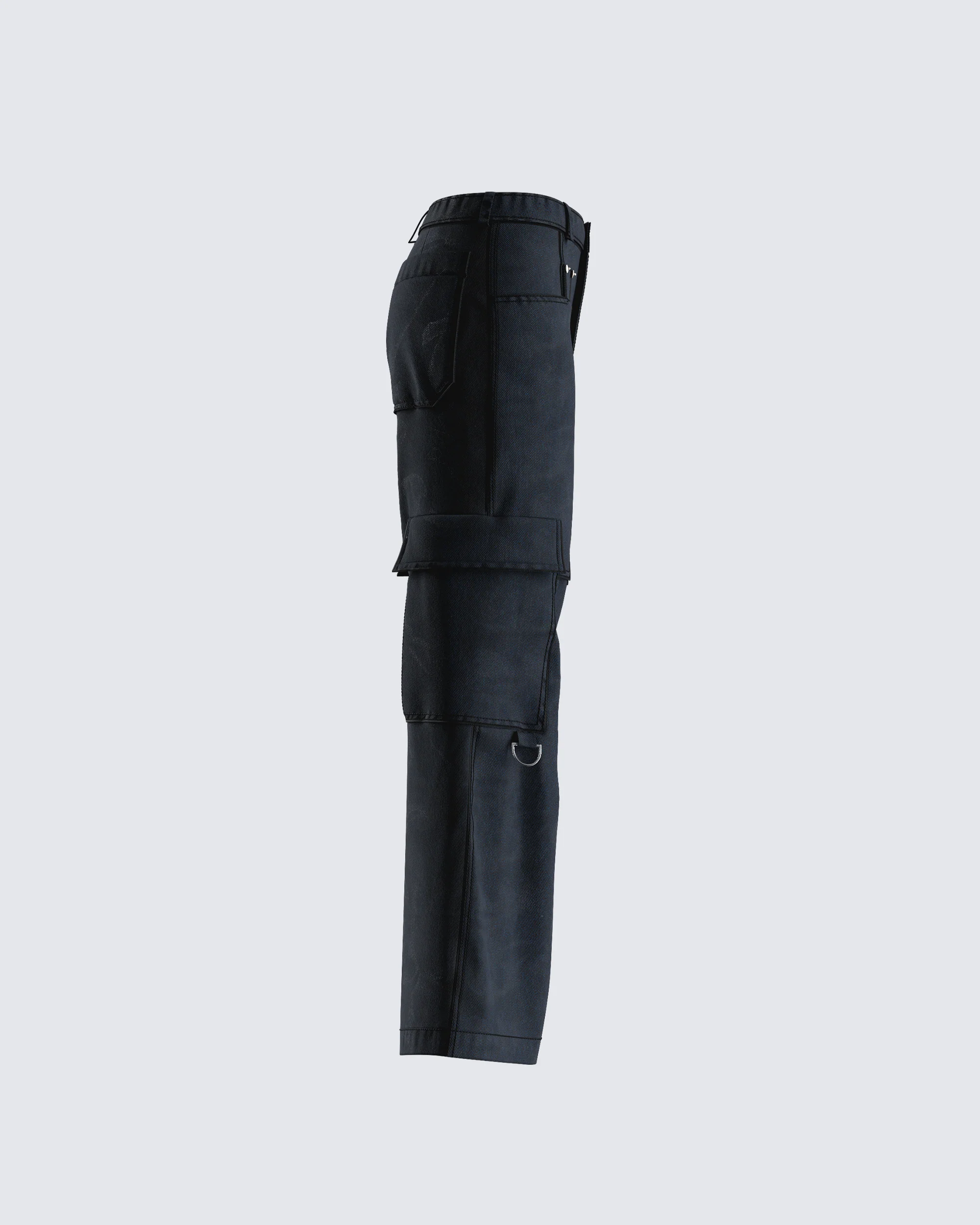 Laina Black Twill Pocket Pant - Image 2