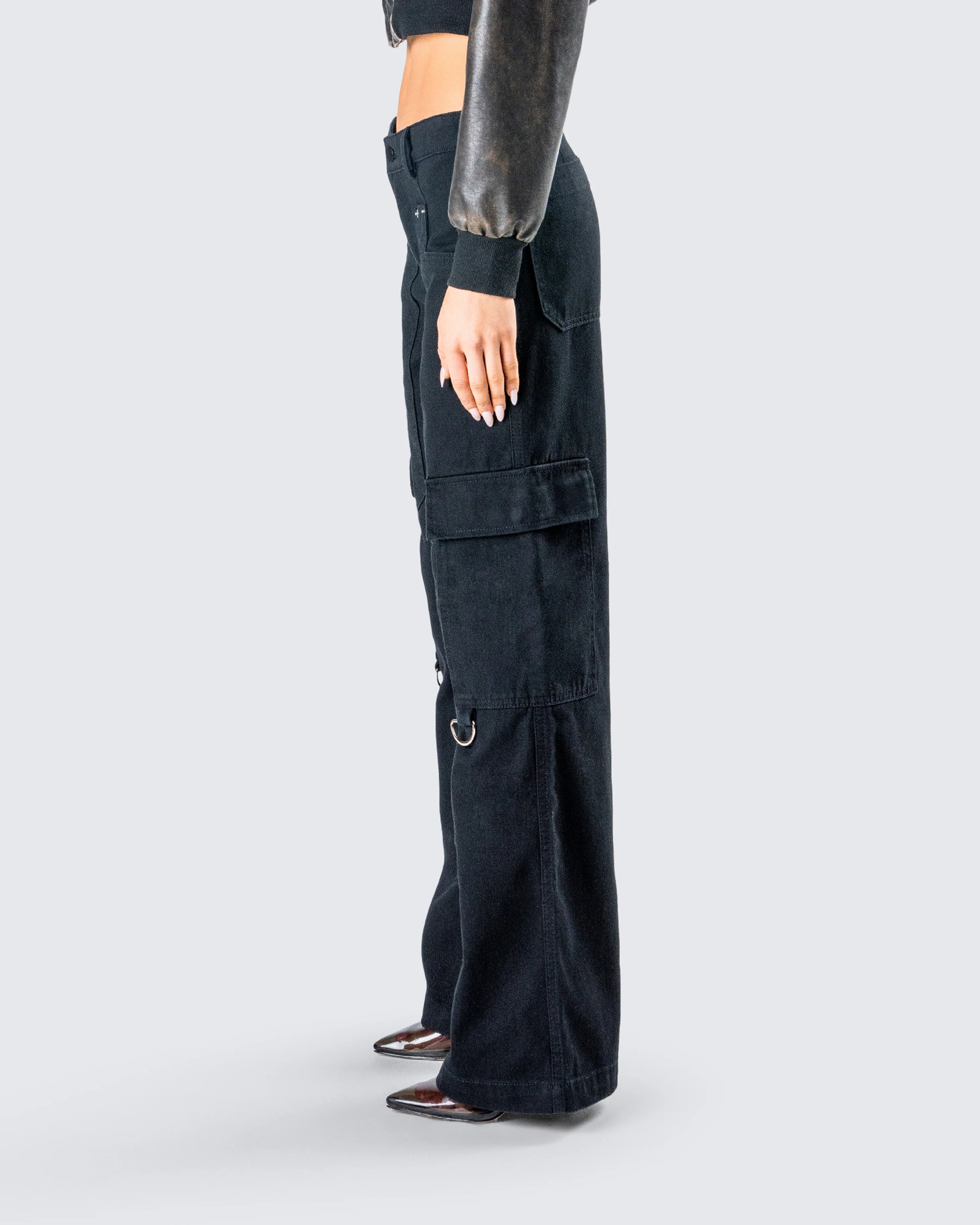 Laina Black Twill Pocket Pant - Image 6