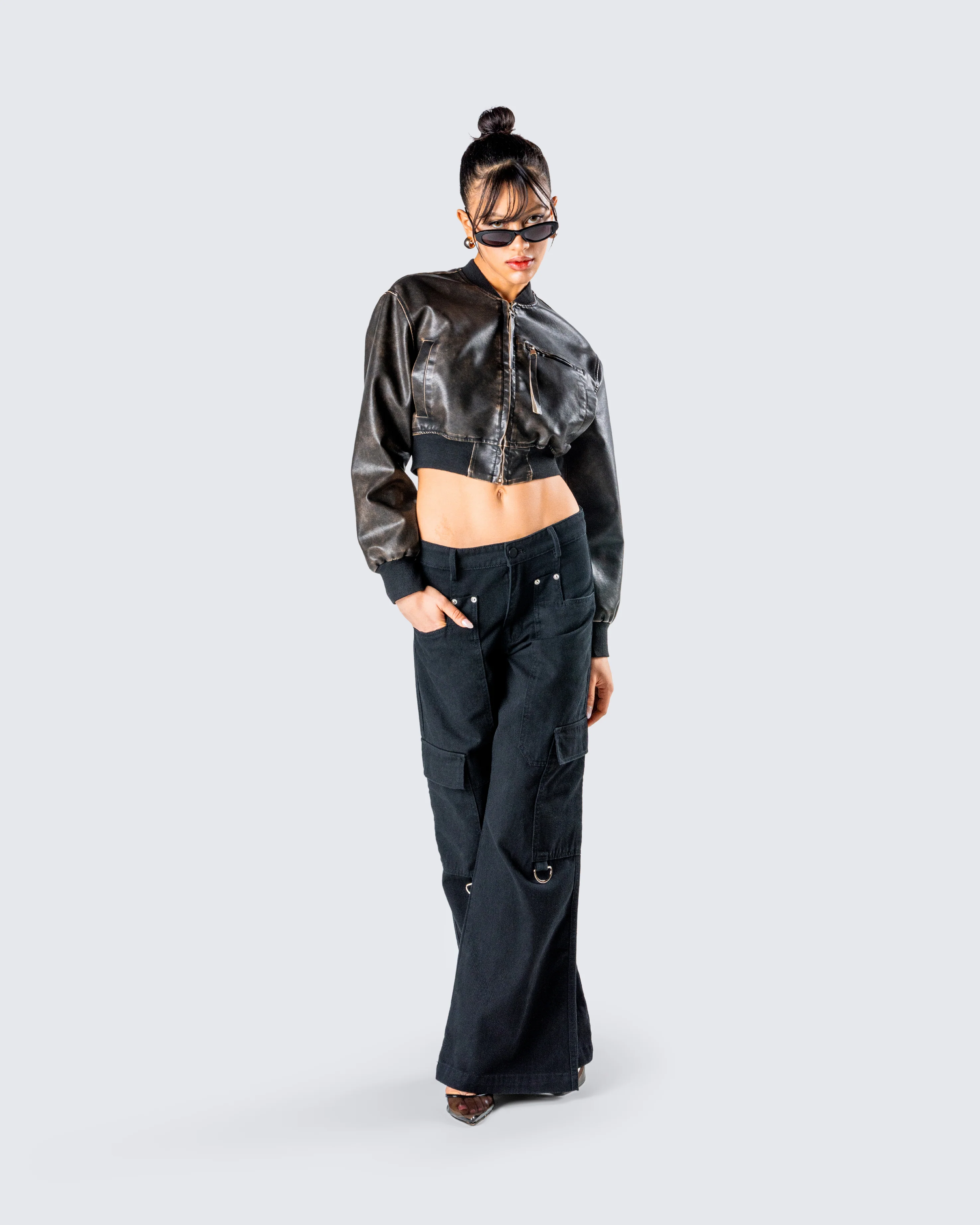Laina Black Twill Pocket Pant - Image 9