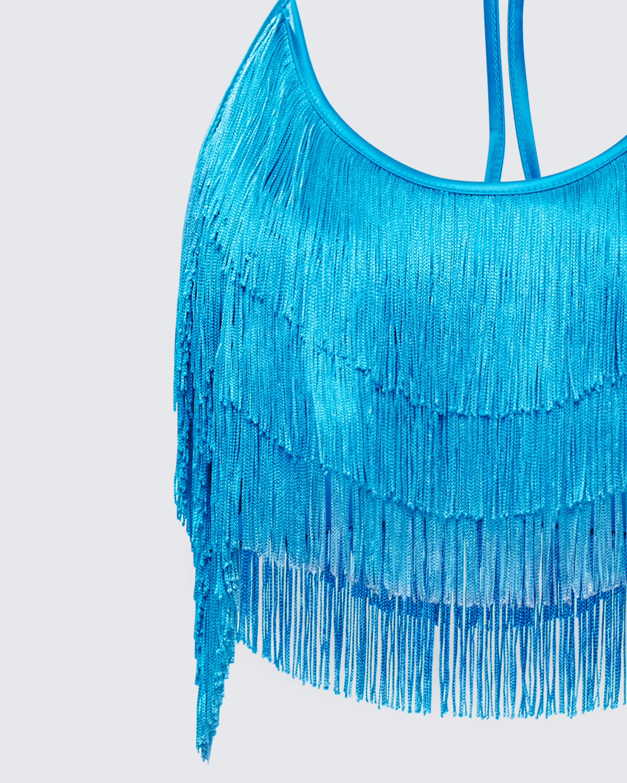 Laleh Teal Fringe Top - Image 6