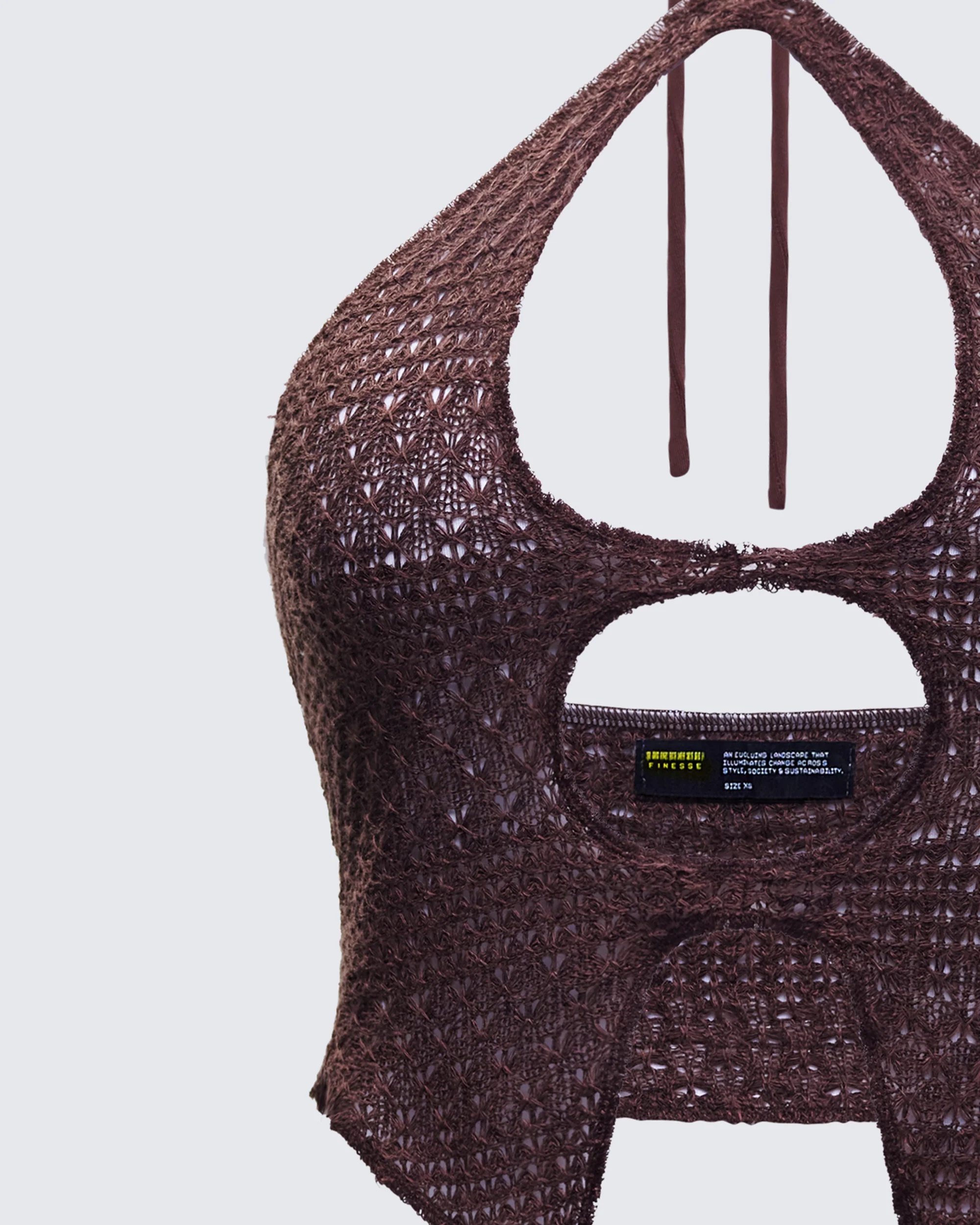 Landry Brown Knit Cut Out Top - Image 6
