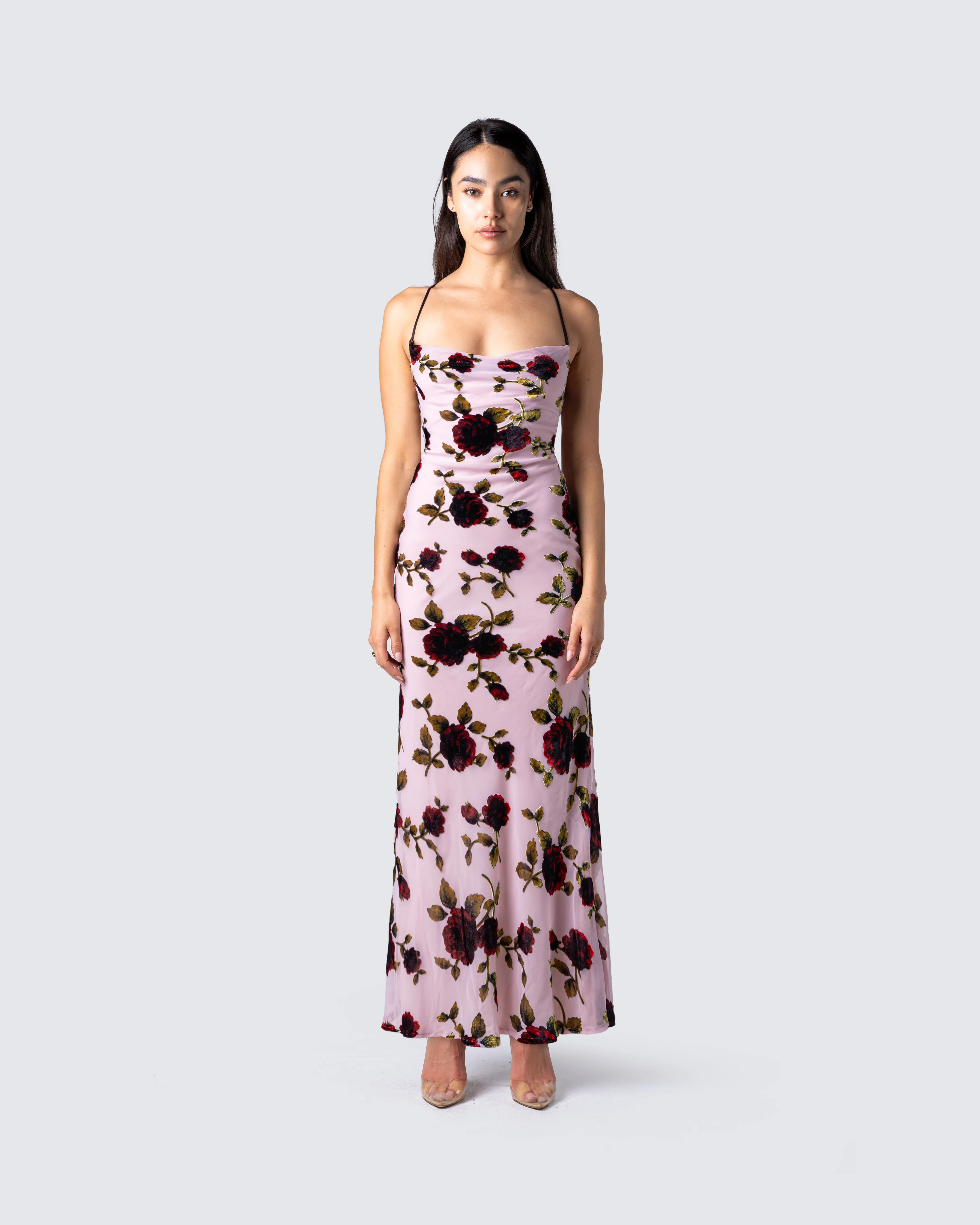 Lara Floral Velvet Burnout Dress - Image 4