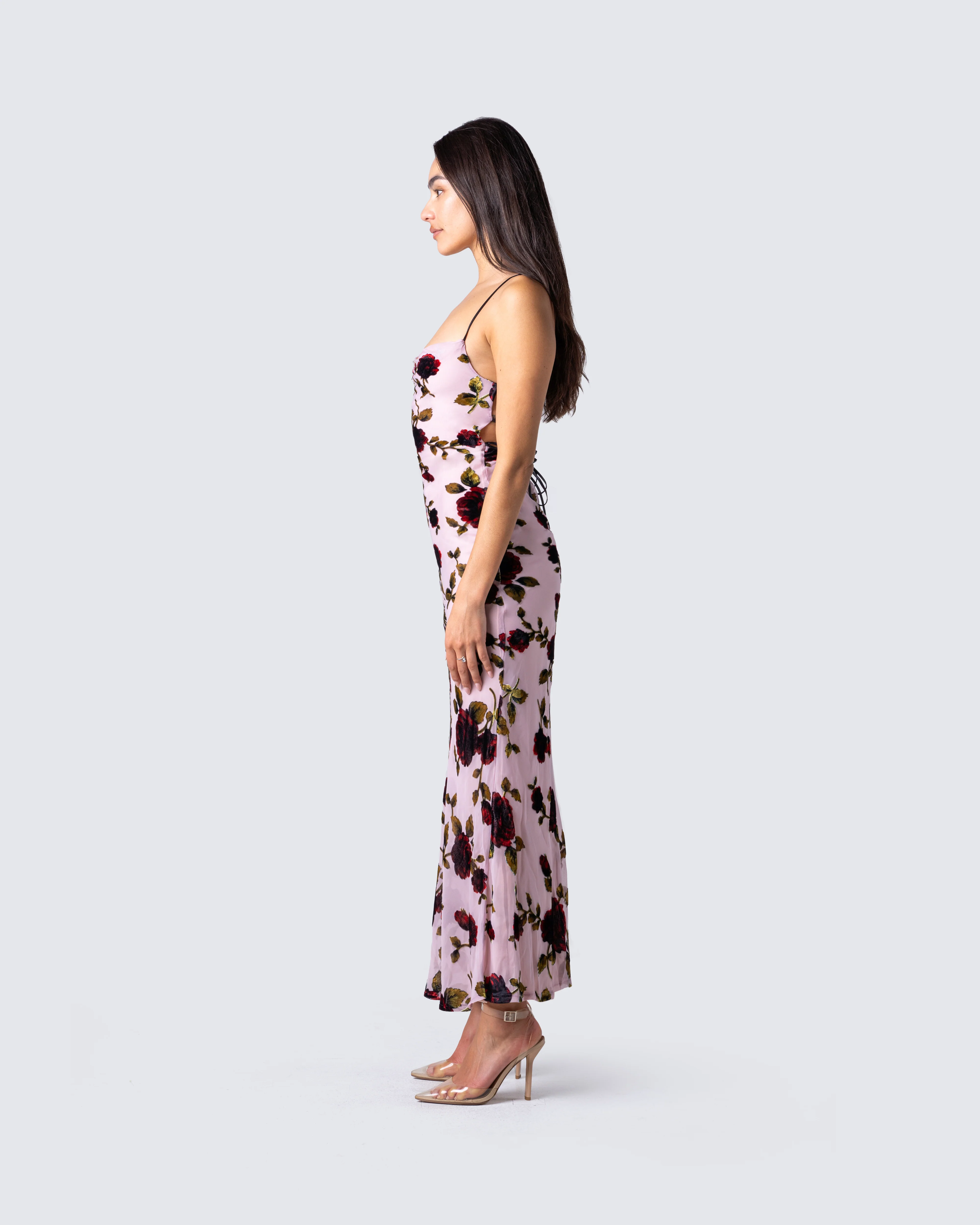 Lara Floral Velvet Burnout Dress - Image 5