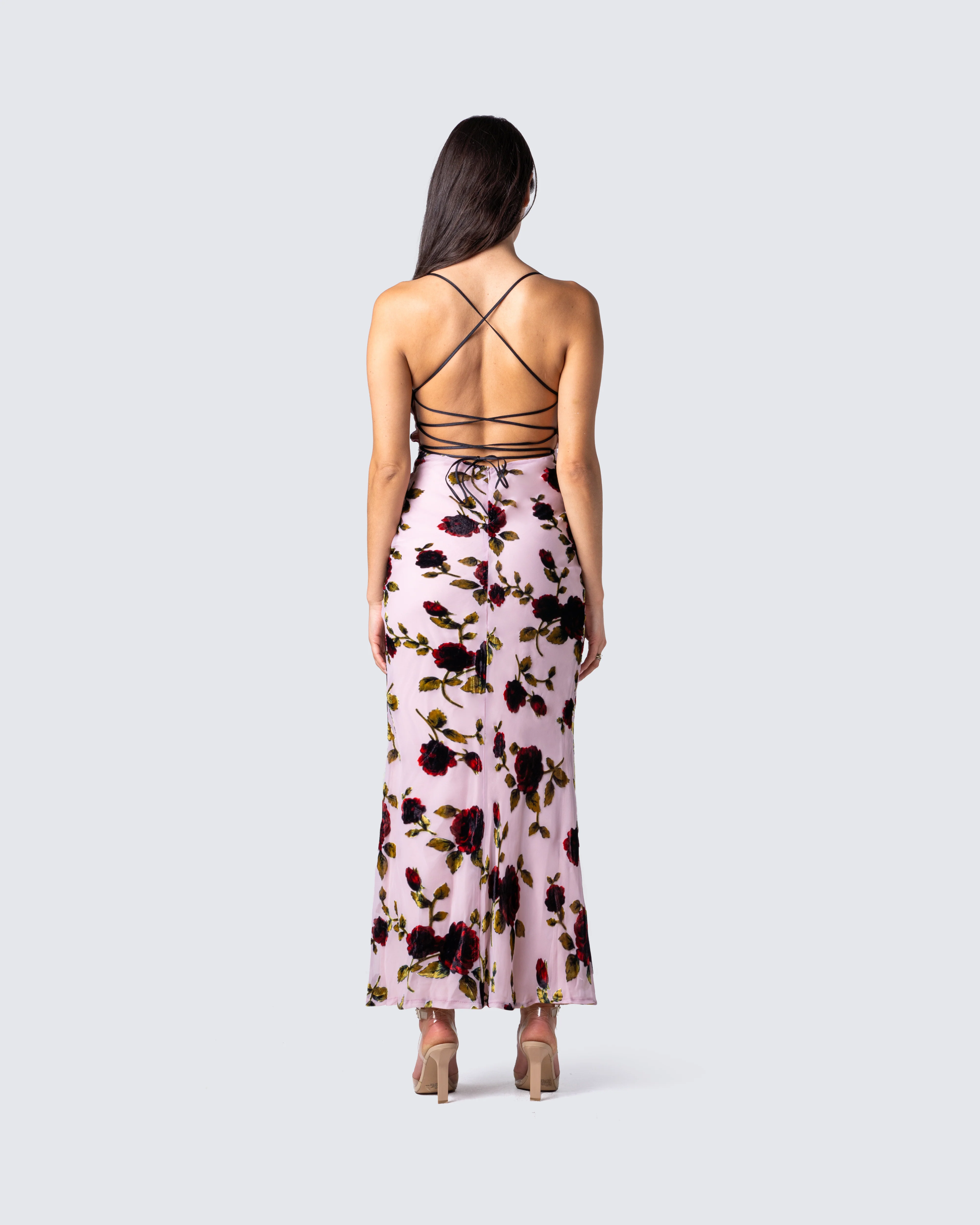 Lara Floral Velvet Burnout Dress - Image 6