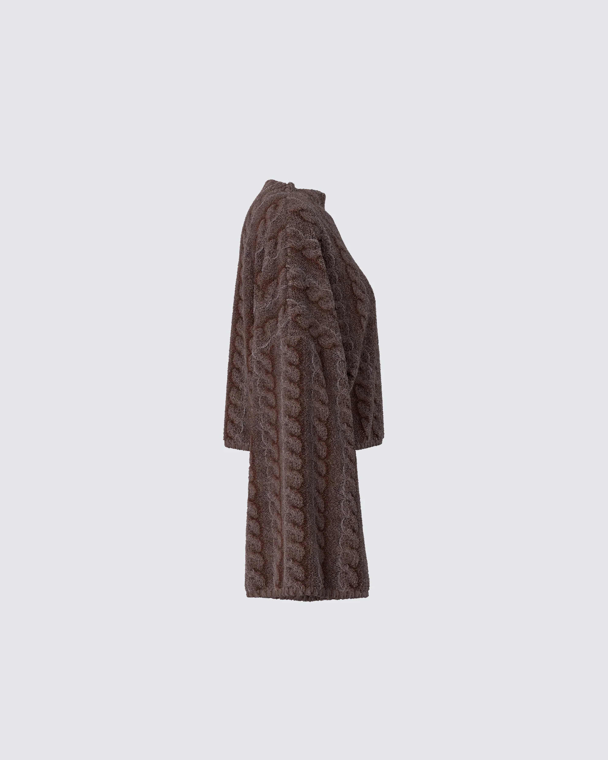 Larissa Brown Cable Knit Sweater - Image 2