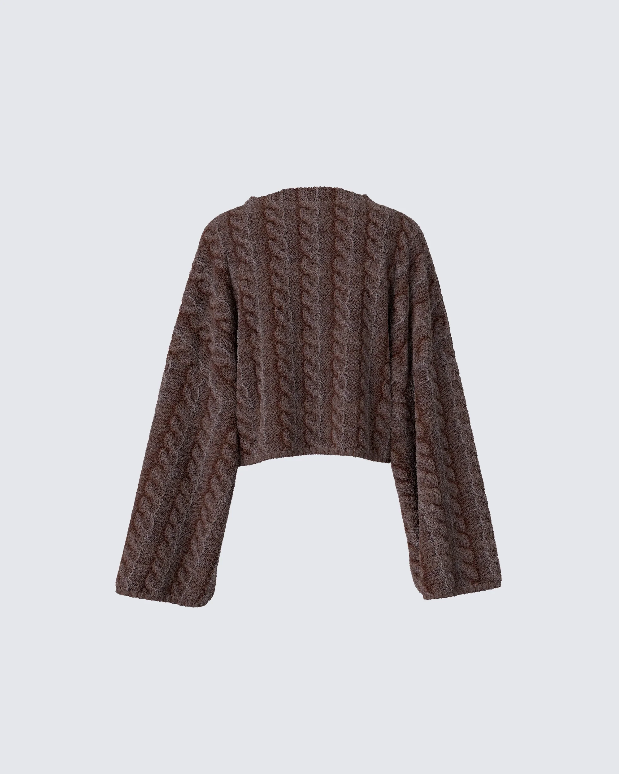 Larissa Brown Cable Knit Sweater - Image 3