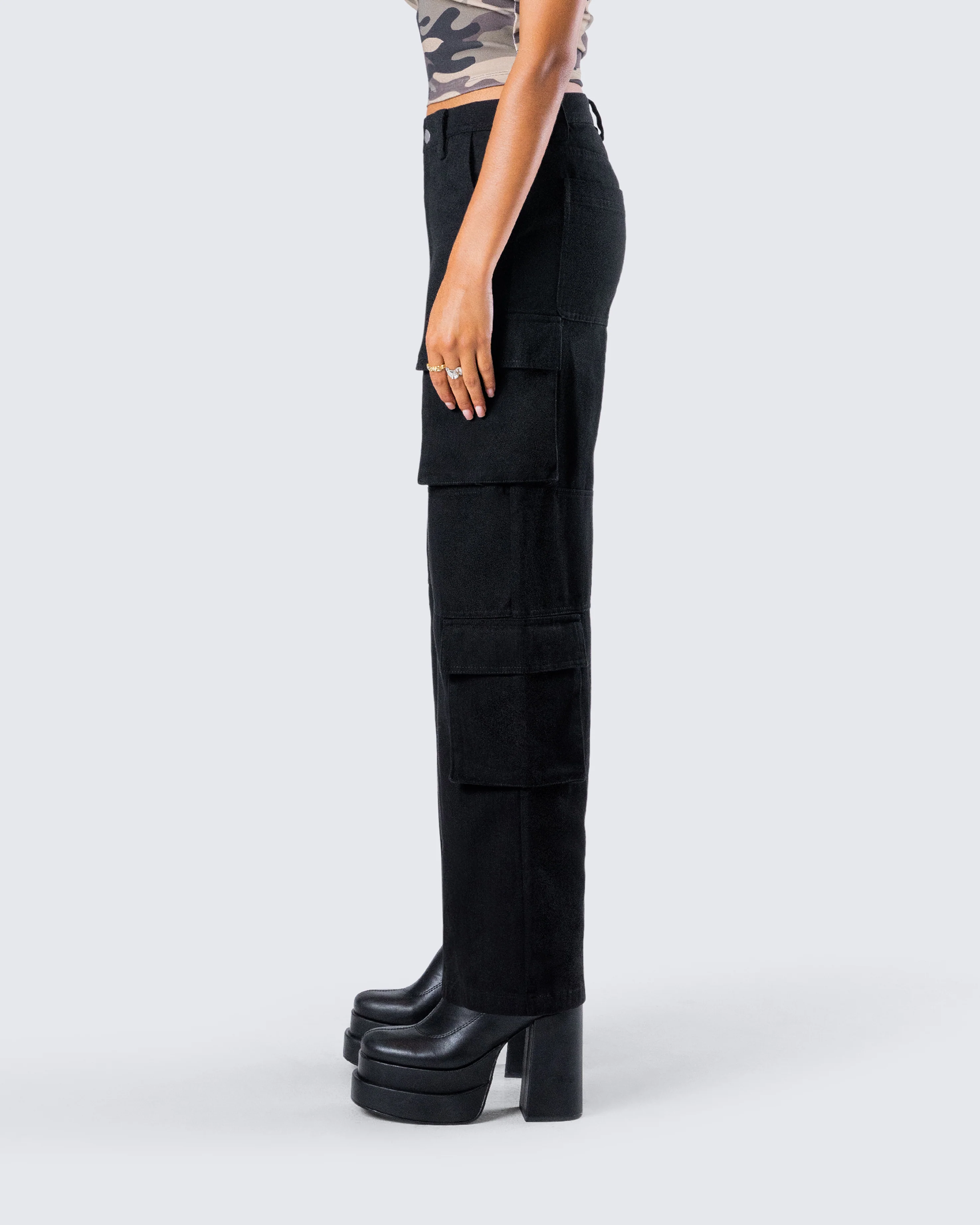 Laura Black Twill Cargo Pant - Image 6