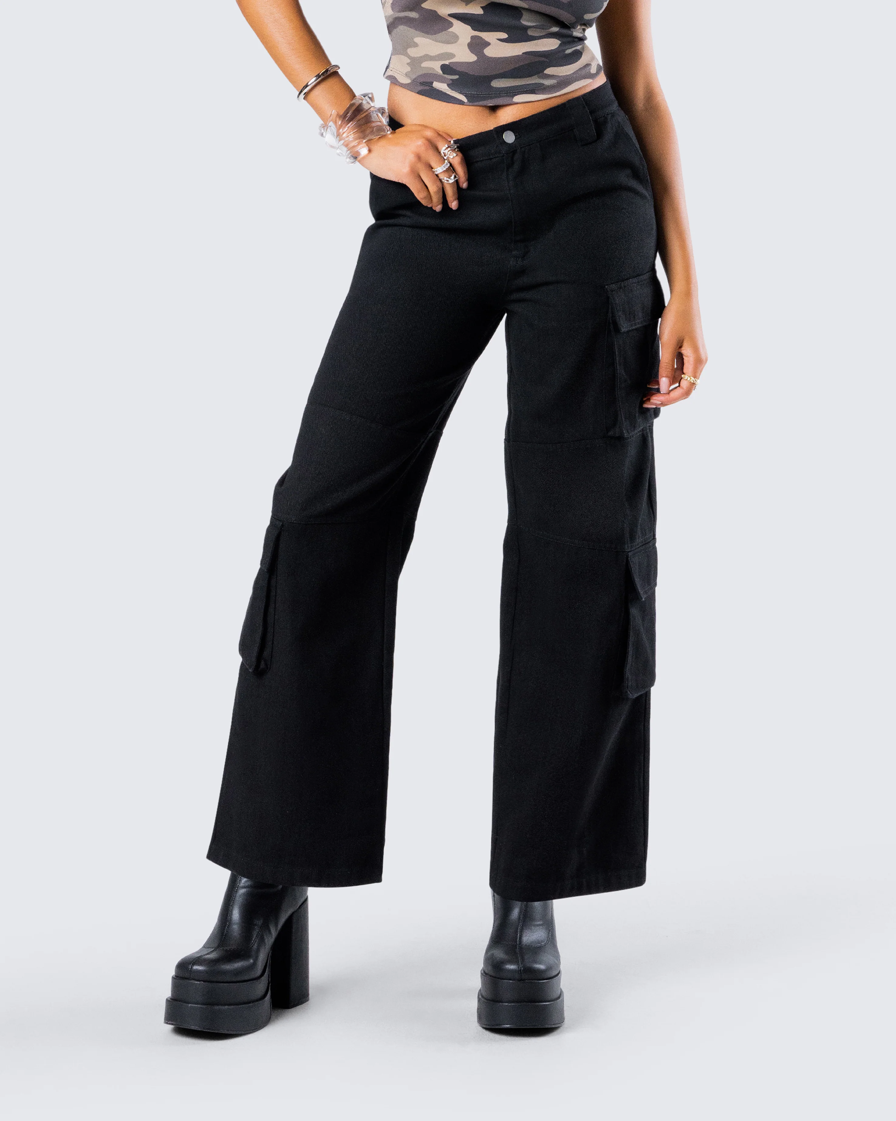Laura Black Twill Cargo Pant - Image 8