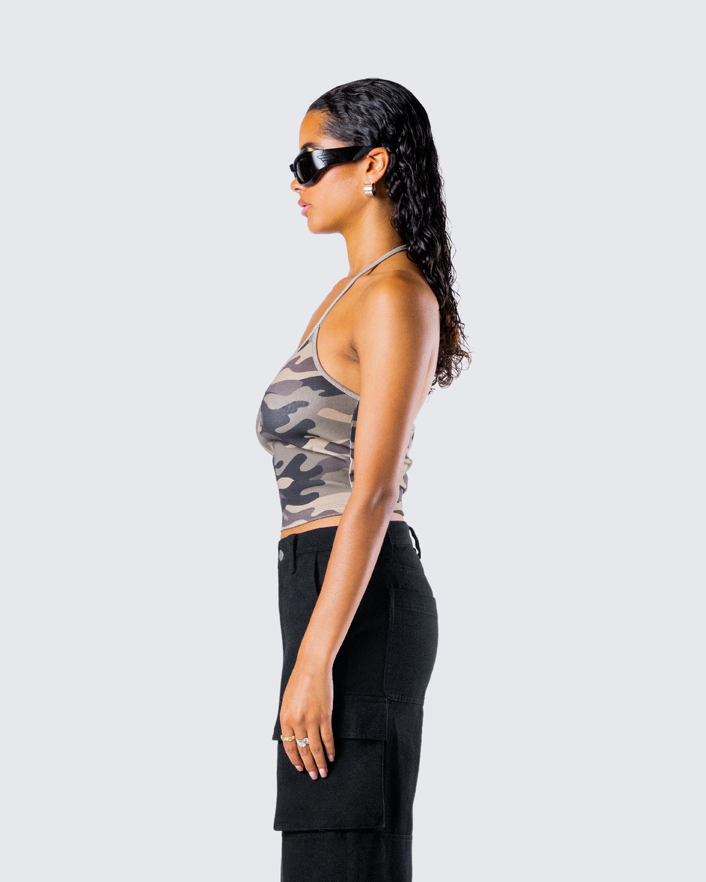 Laura Green Camo Print Halter Top - Image 6