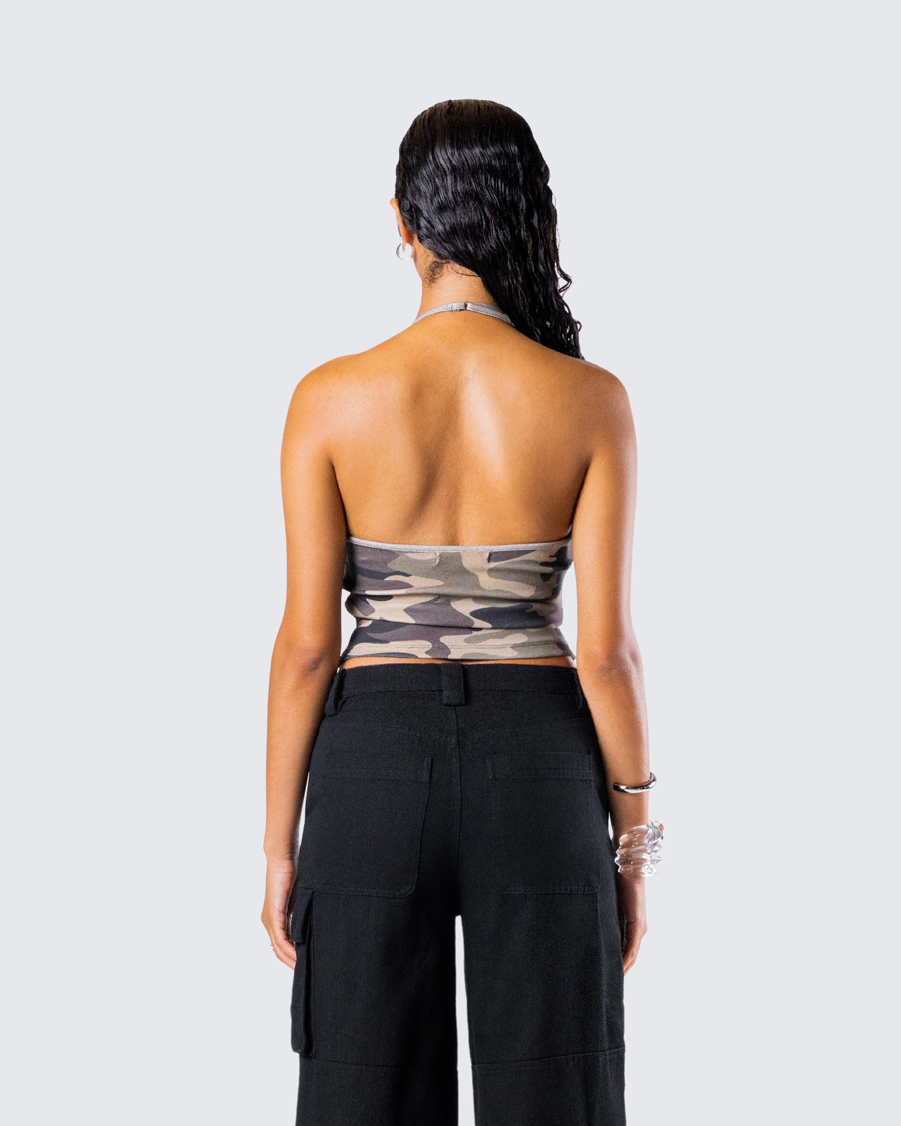 Laura Green Camo Print Halter Top - Image 7
